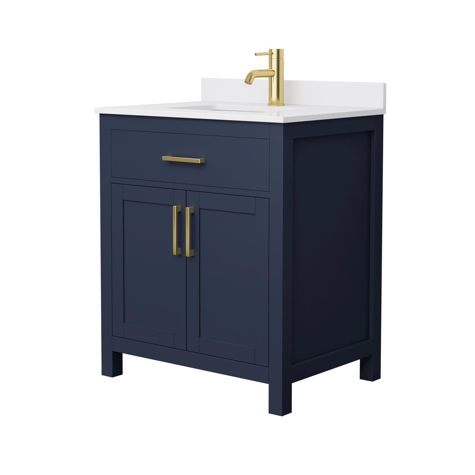 Wyndham Collection Beckett 30" Freestanding Single Bathroom Vanity with Cultured Marble Top