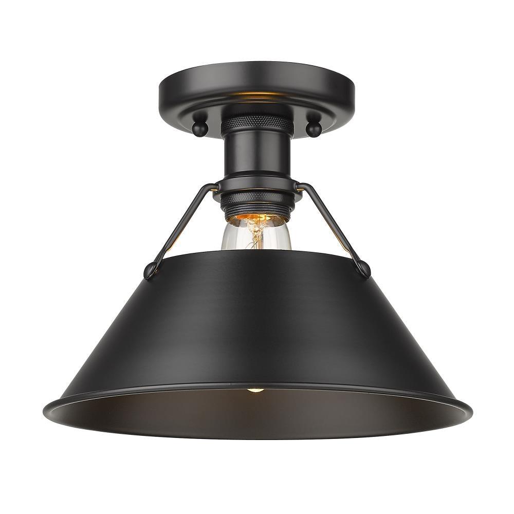Golden Lighting Orwell 1-Light Flush Mount in Matte Black