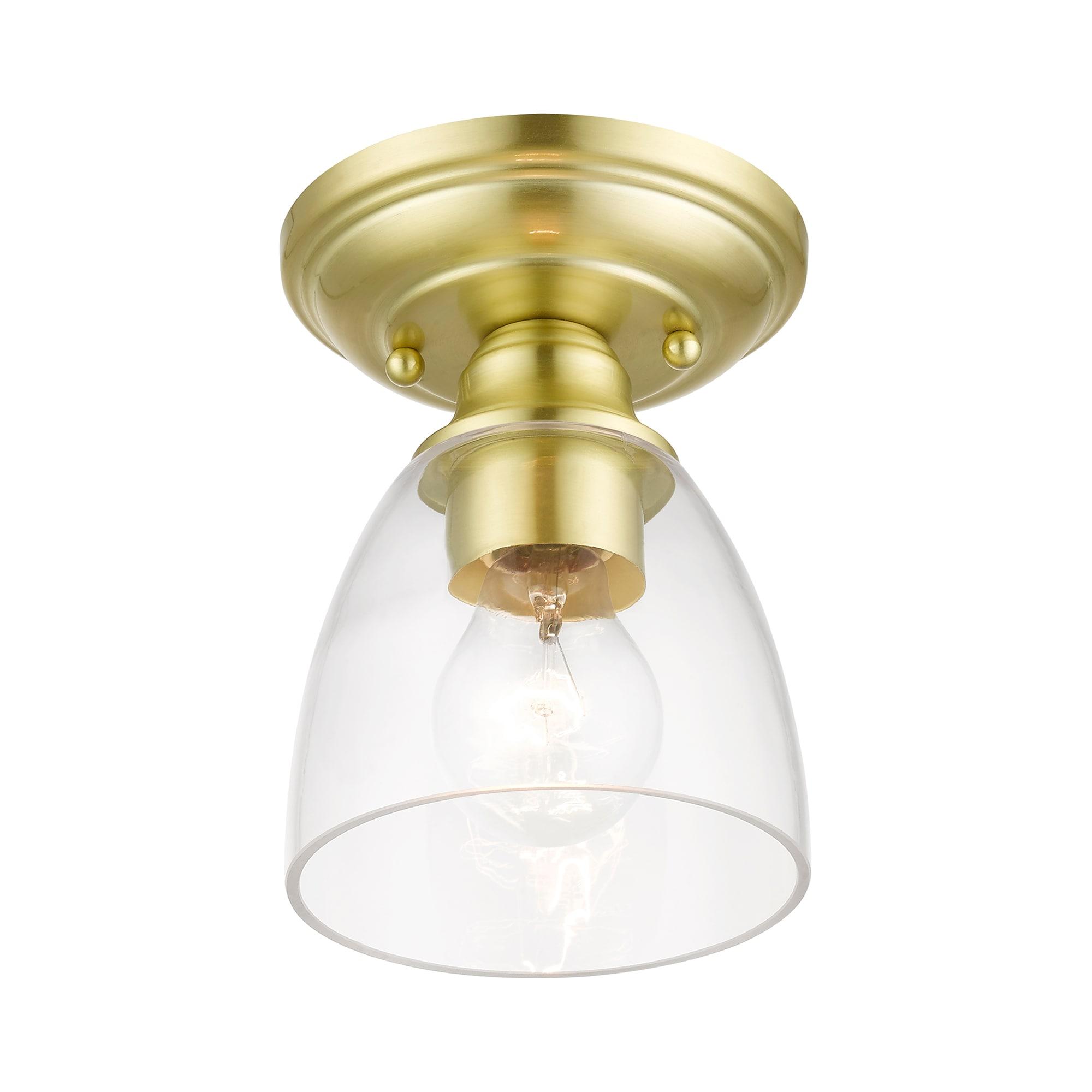 Livex Lighting Montgomery 1 - Light Flush Mount in  Satin Brass