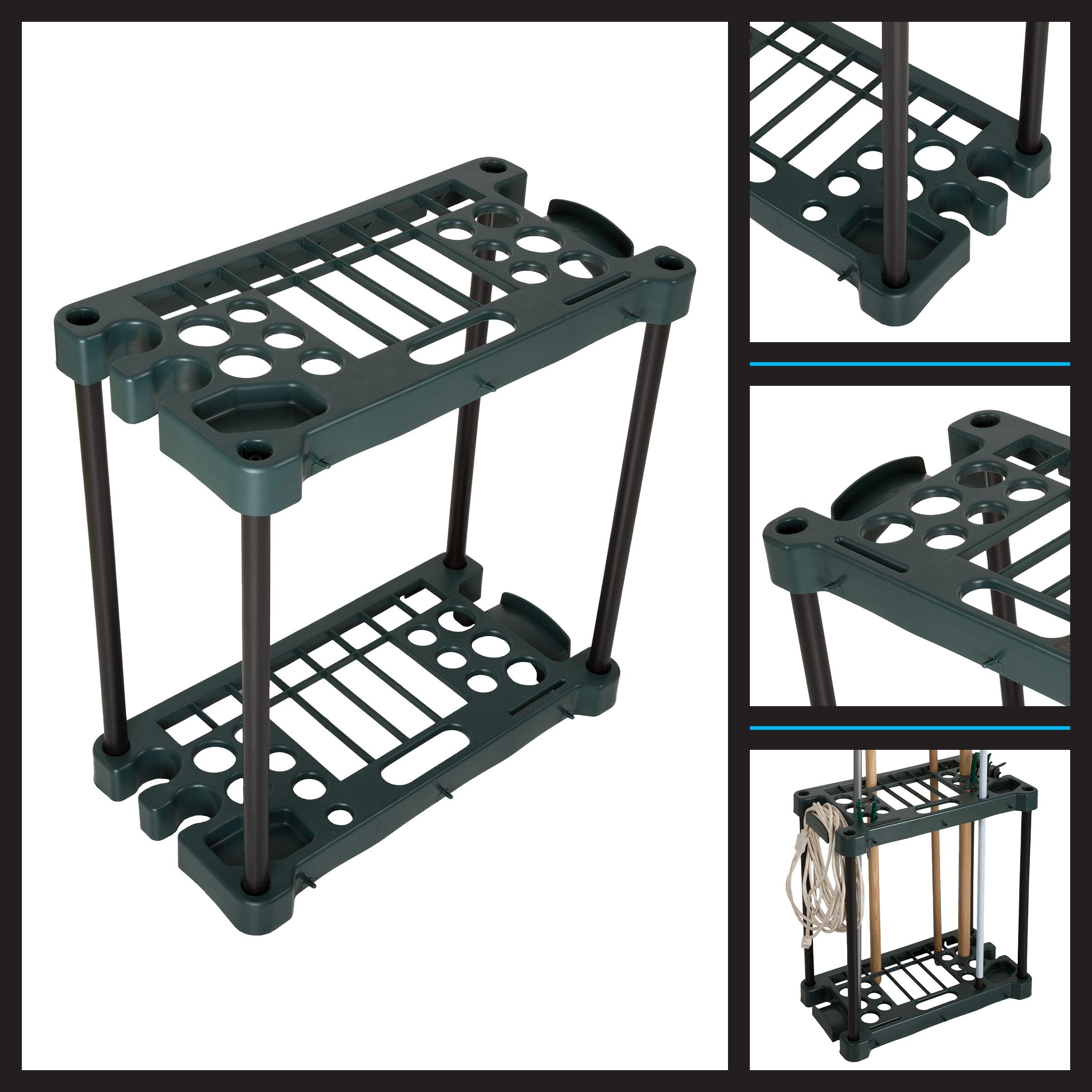 Fleming Supply Compact Utility Garden Tool Storage Rack – 23" x 12.5" x 24"