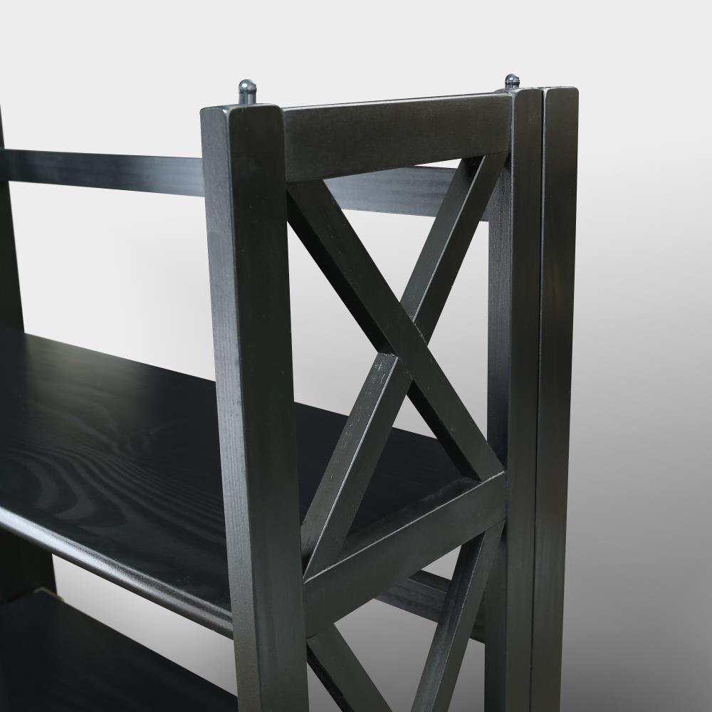 Casual Home 301-32 Montego 3-Shelf Folding Bookcase, Black