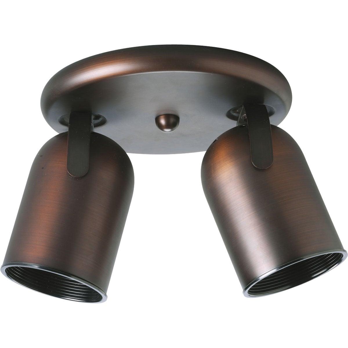 Progress Lighting, Directional Collection, 2-Light Ceiling Mount, Urban Bronze, Porcelain Shade, Material: Porcelain, Finish Color: Urban Bronze