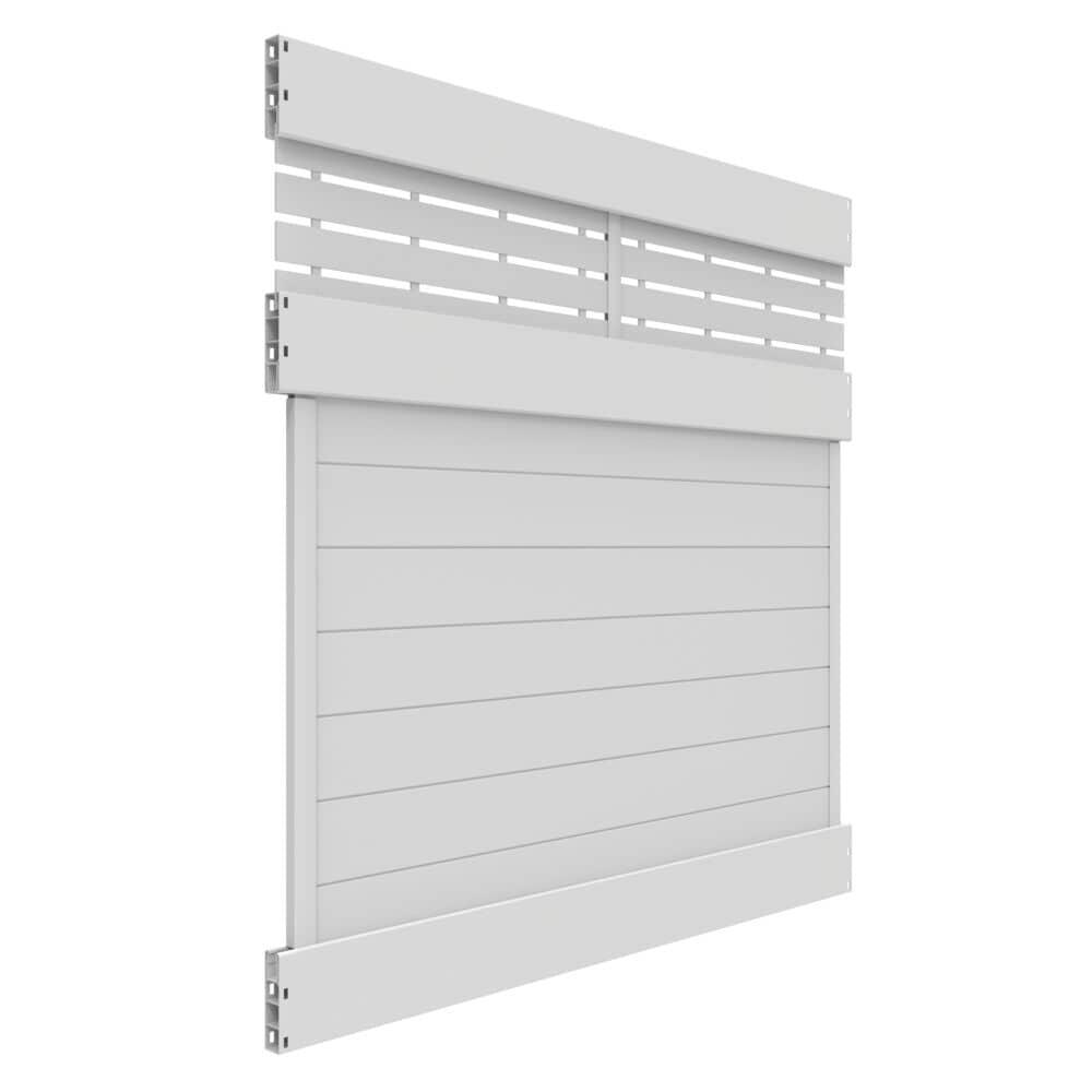 Barrette Outdoor Living Horizontal Fence Boardwalk White Vinyl Panel Kit