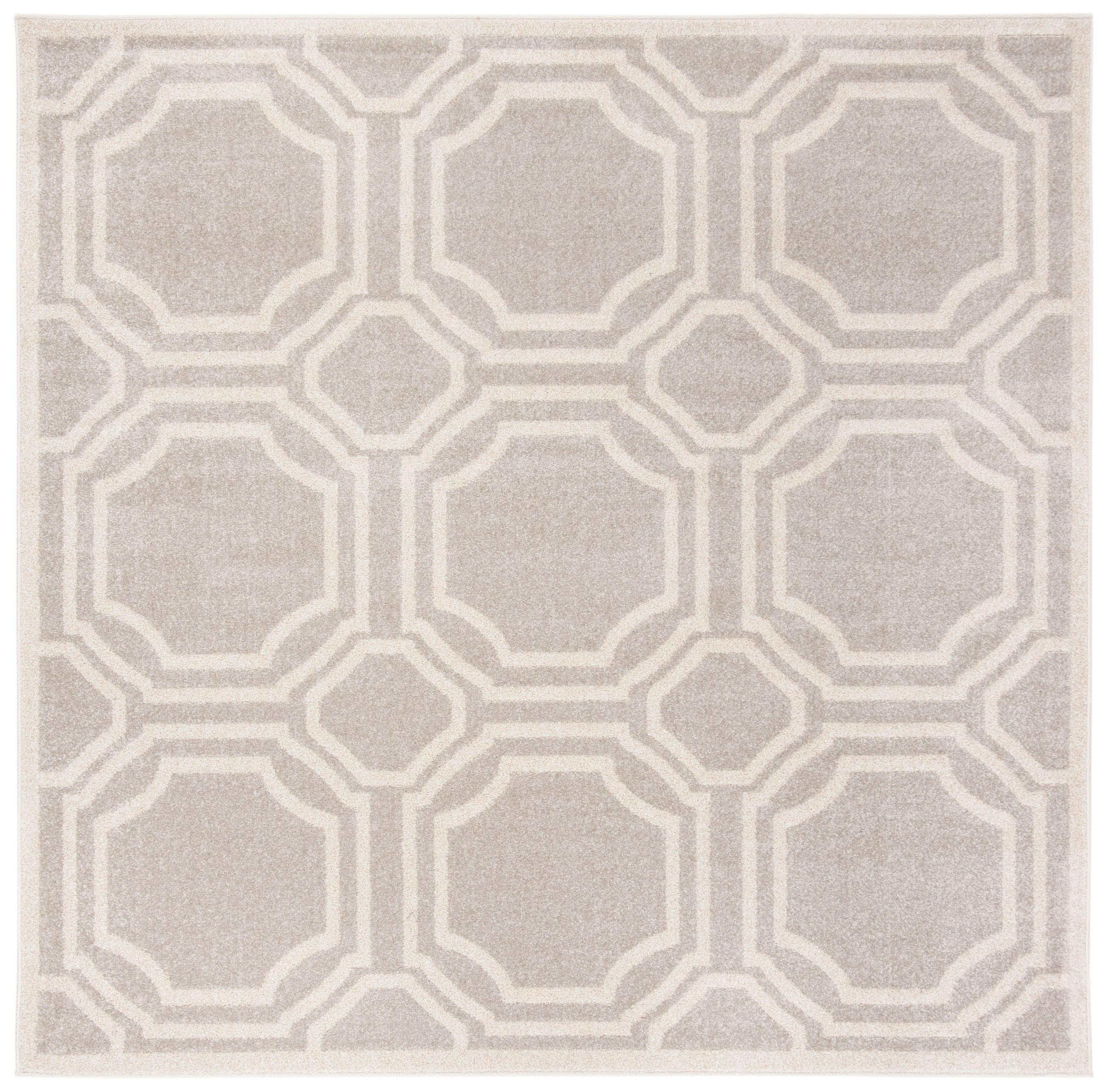 Amherst AMT411 Power Loomed Area Rug - Light Grey/Ivory - 7'x7' - Safavieh.