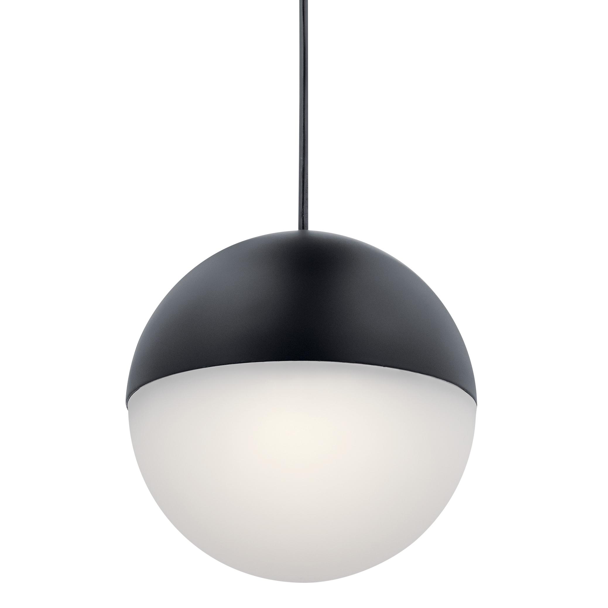 7.75 Inch 1 Led Mini Pendant-Matte Black Finish-Etched Glass Color   -Traditional Installation Elan Lighting 83854Mbkwh