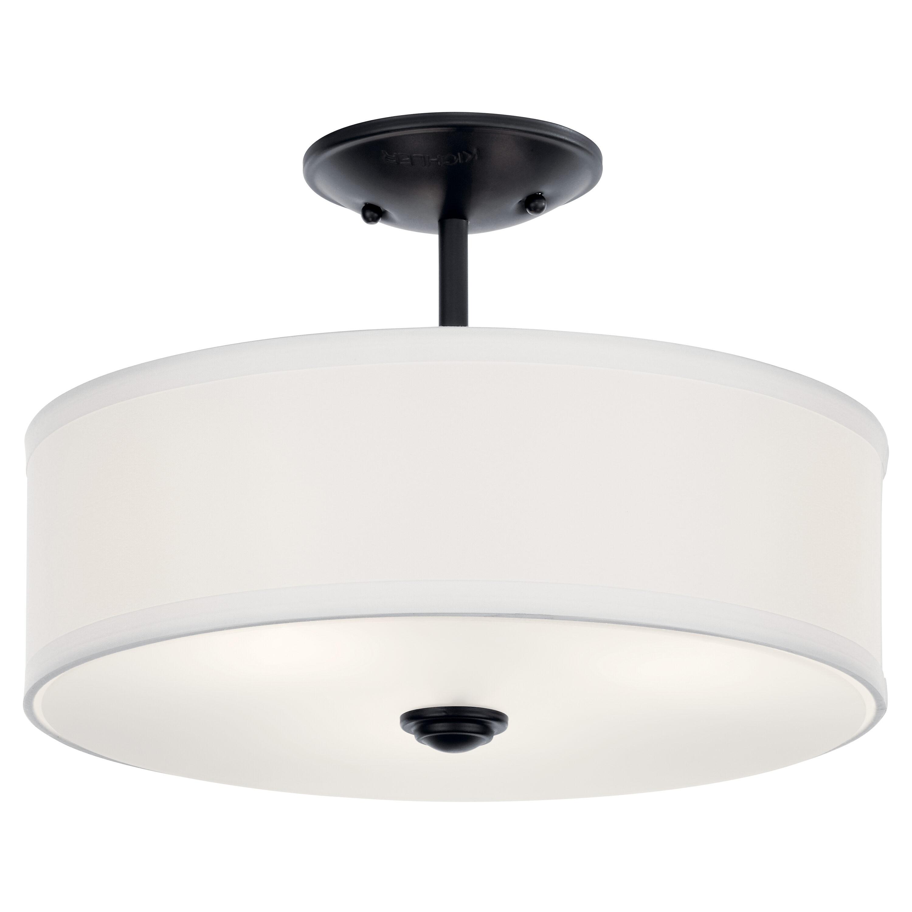 Kichler Lighting Shailene 3 - Light Semi-Flush Mount in  Black