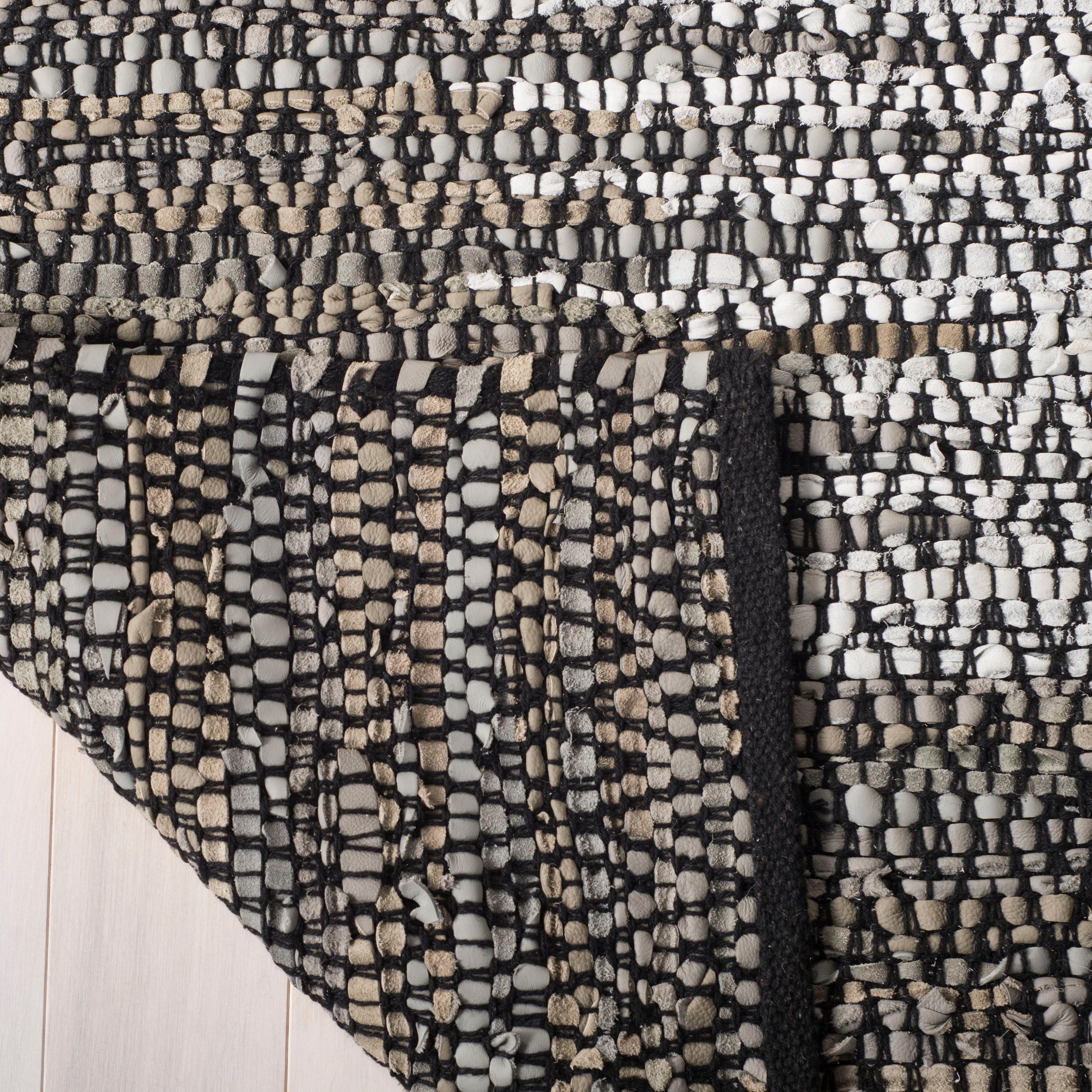 Vintage Leather VTL387 Hand Woven Indoor Runner Rug - Light Grey/Grey - 2'3"x9' - Safavieh.