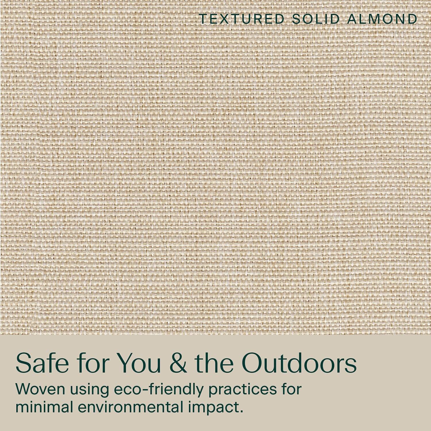 Textured Solid Almond Chaise Lounge Cushion