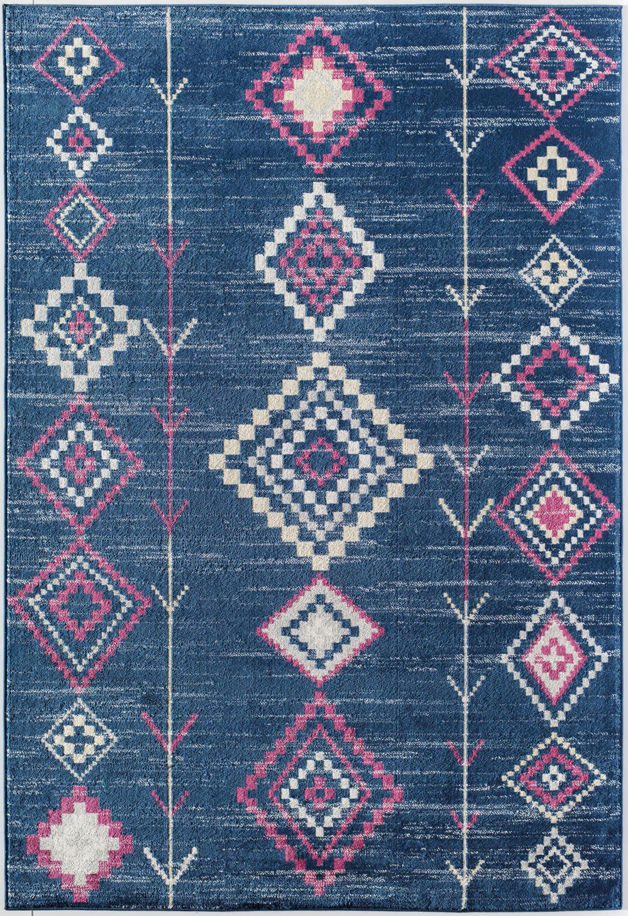 Bodrum Tribal Native Navy Area Rug