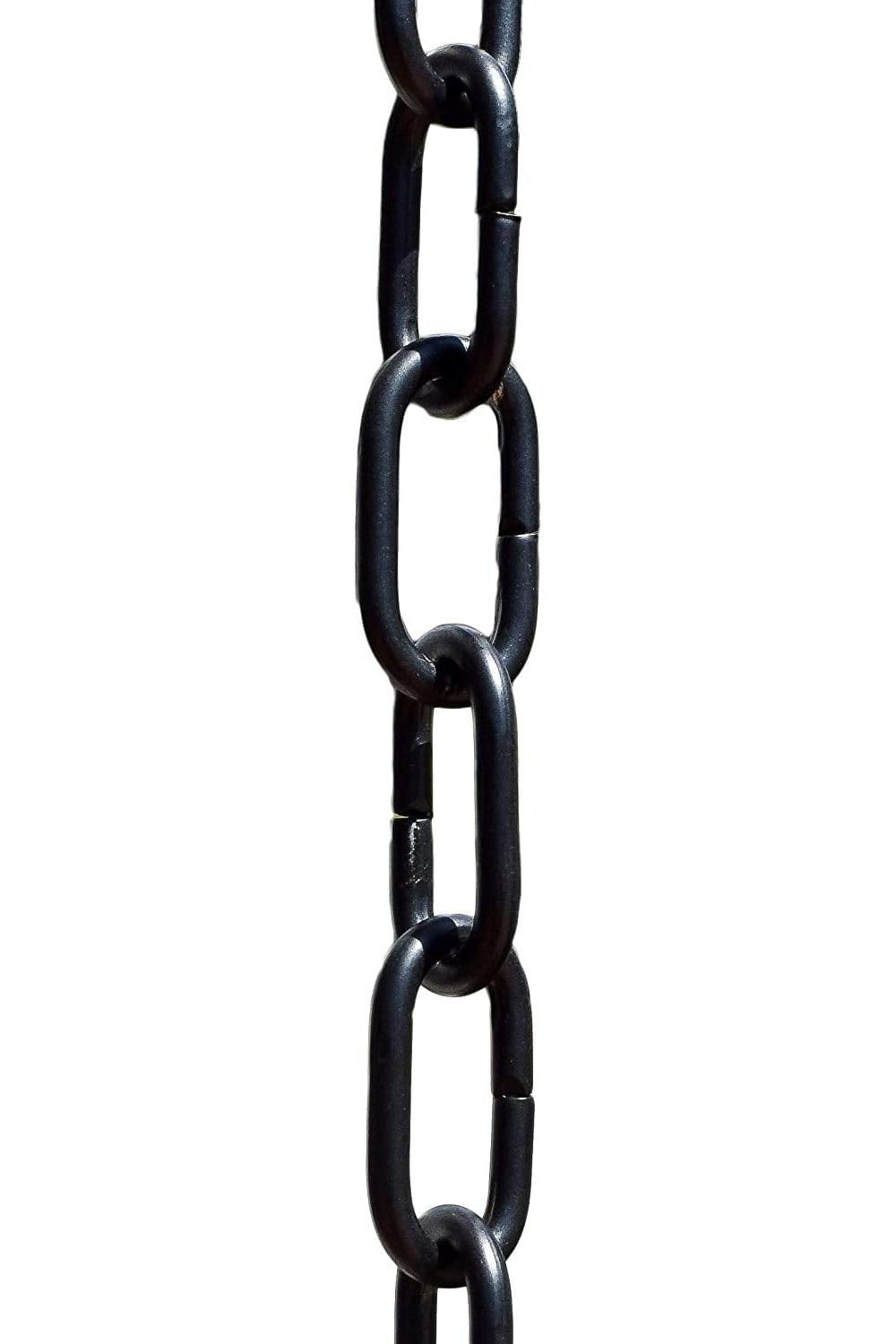Monarch Rain Chains Aluminum Traditional Link Rain Chain, 8.5 ft Black Powder Coated Aluminum Decorative Rain Catcher Chain for Gutters, Black Aluminum Rain Gutter Replacement Downspout