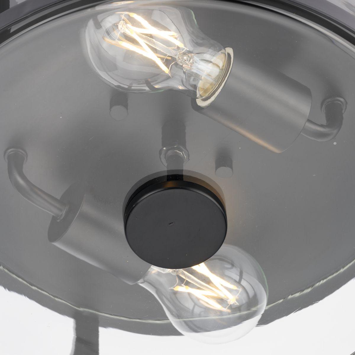 Progress Lighting Gilliam 2-Light Flush Mount, Matte Black, Curved Glass