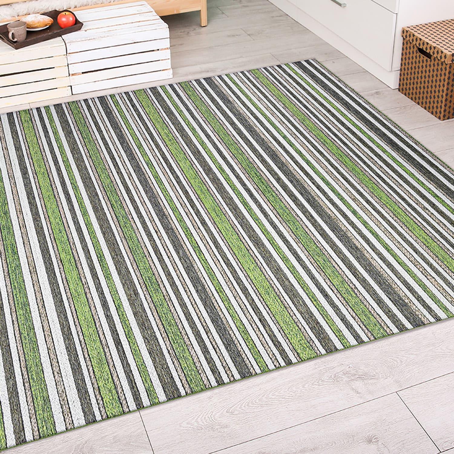 Couristan Cape Brockton Indoor / Outdoor Area Rug, Hunter Green-Brown, 2'3" x 7'10" Runner