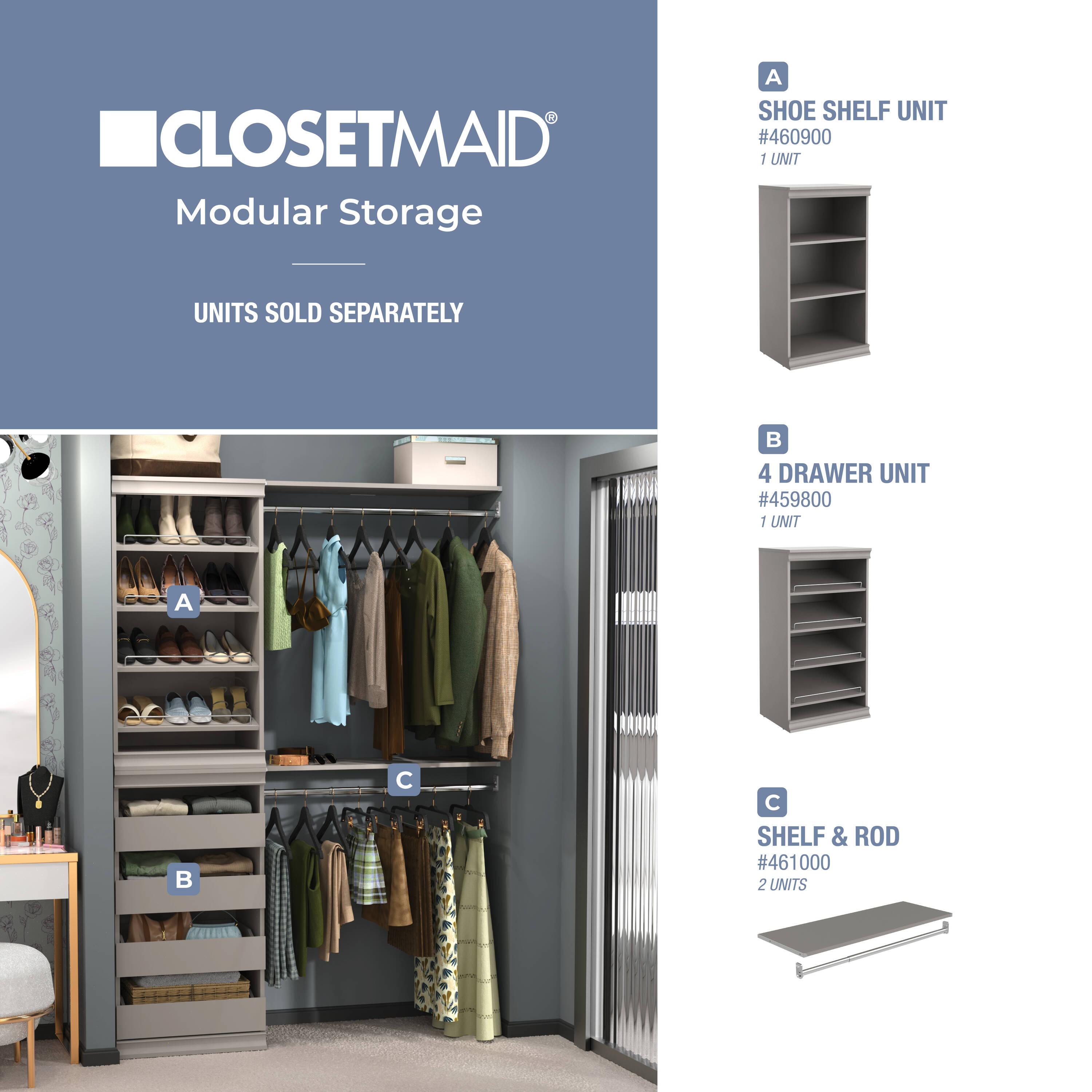 Modular Storage 21.38" W Shoe Shelf Unit with 4 Shelves