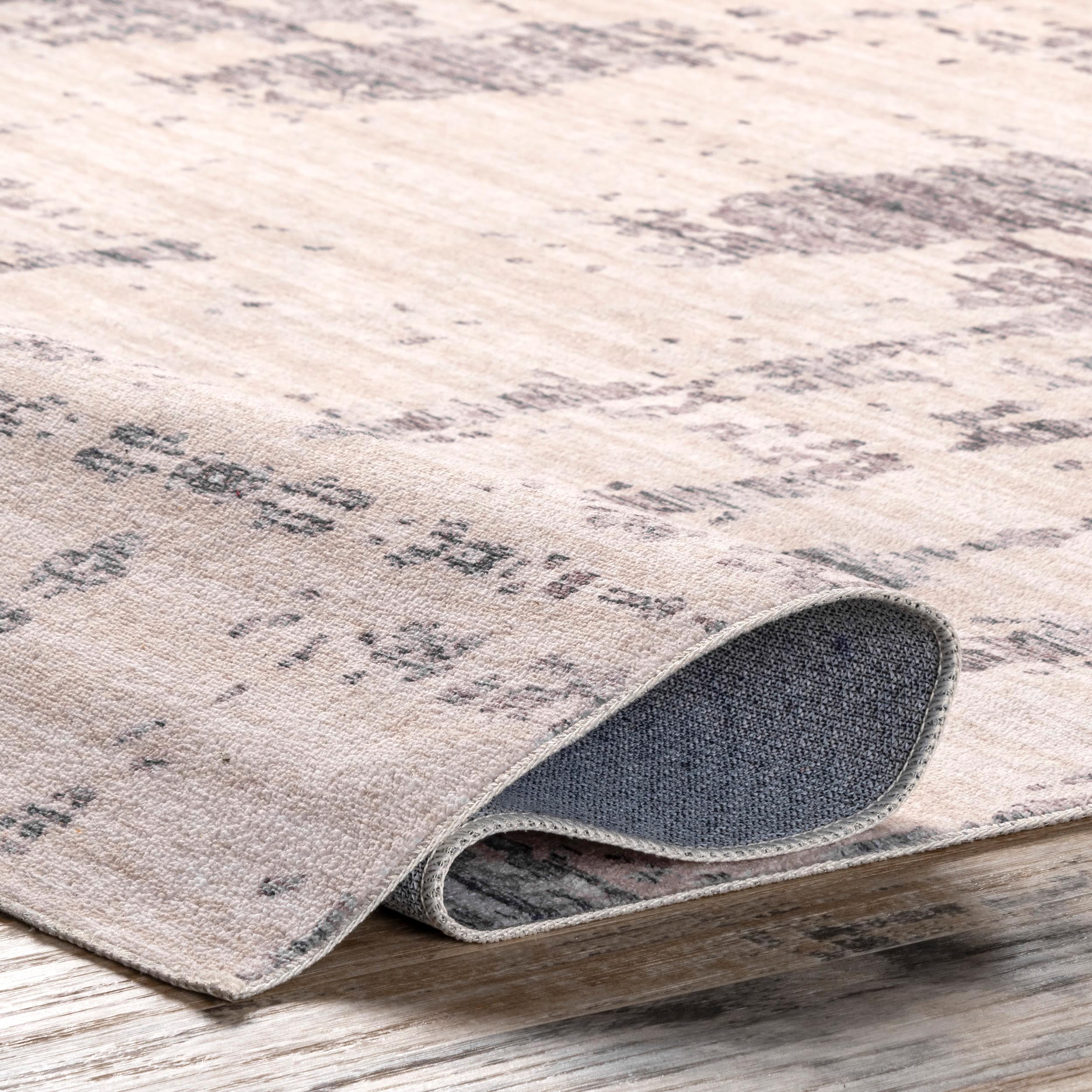 Nuloom Ariana Abstract 5x8 Machine Washable Indoor Area Rug for Living Room Bedroom Dining Room Kitchen, Grey/Beige