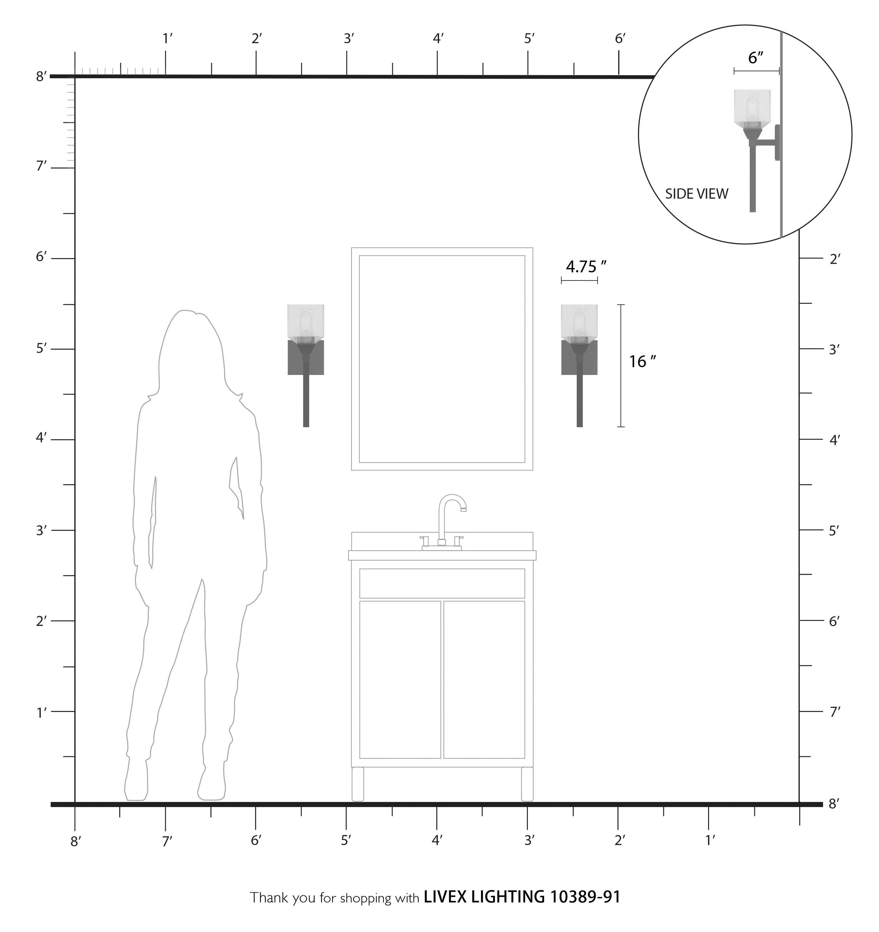 Livex Lighting Aragon 1 - Light Vanity in  Brushed Nickel