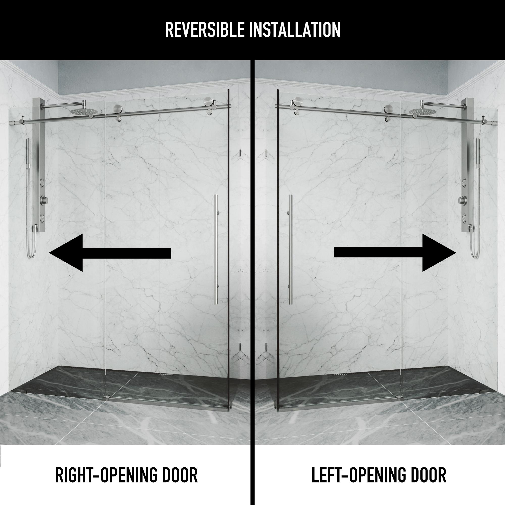 Elan E-class 46" W x 34" D x 76" H Sliding Frameless Shower Enclosure with 3/8" Clear Glass