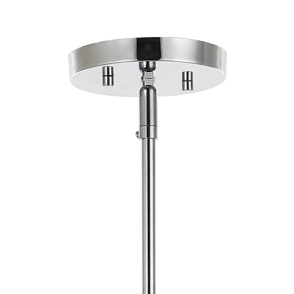 Atlas 36" 6-Light Modern Vintage Iron Arm-Adjustable LED Chandelier, Chrome
