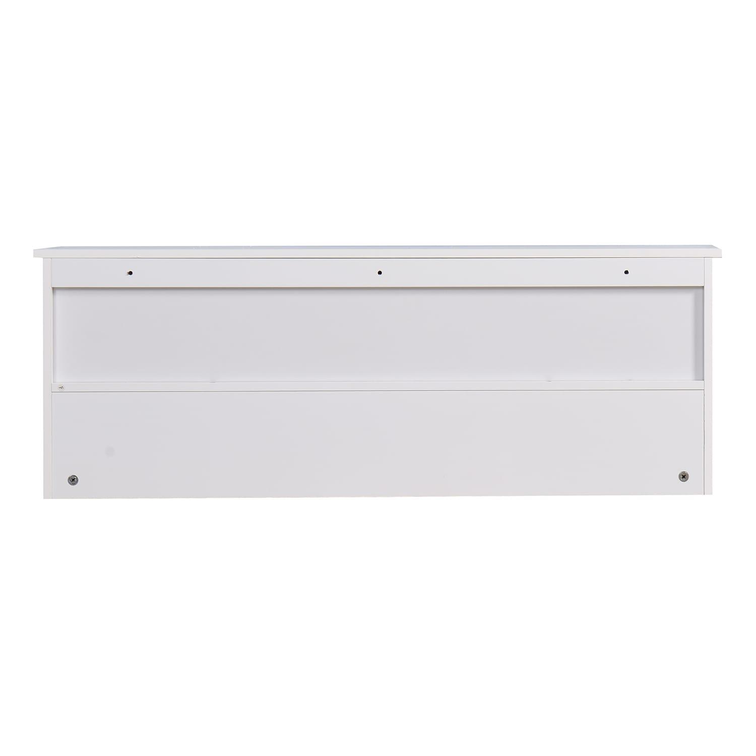 BaytoCare White Entryway Wall Mounted Coat Rack with 4 Dual Hooks Living Room Wooden Storage Shelf