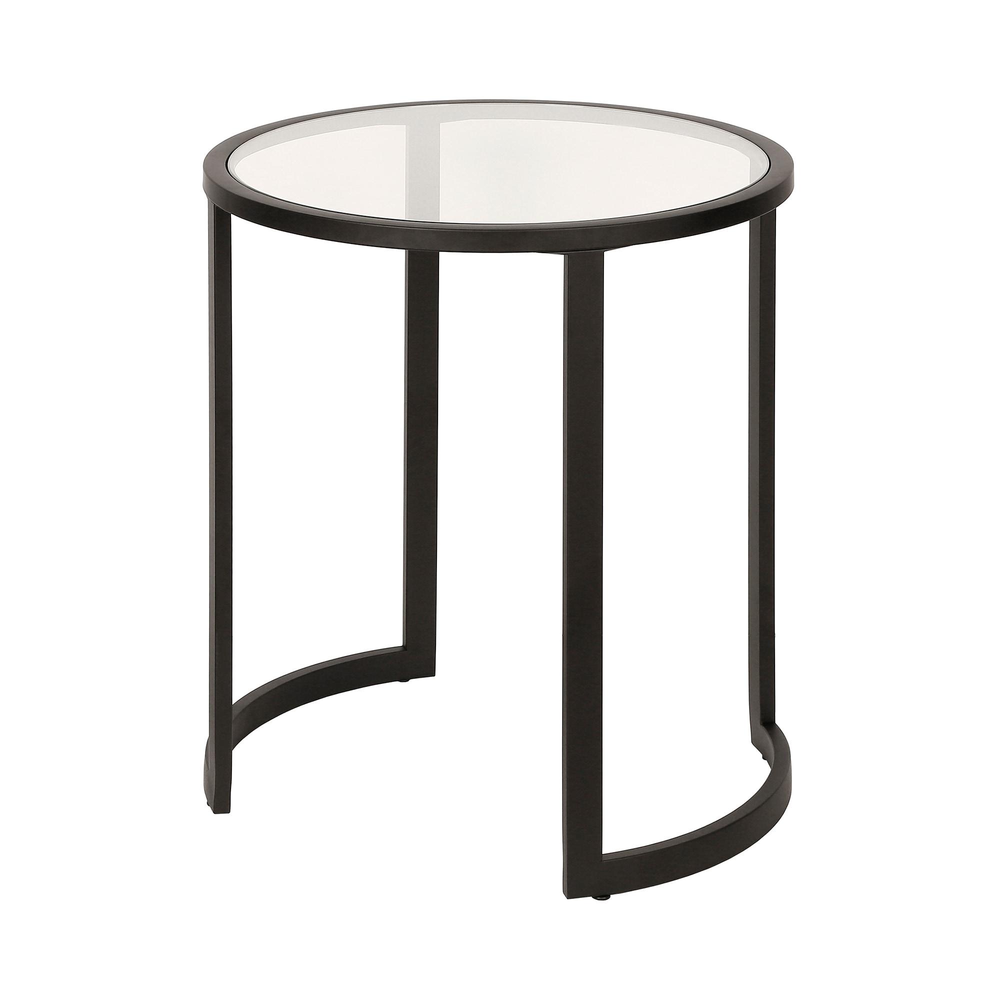 Evelyn&Zoe Mitera 20" Wide Round Side Table, Blackened Bronze