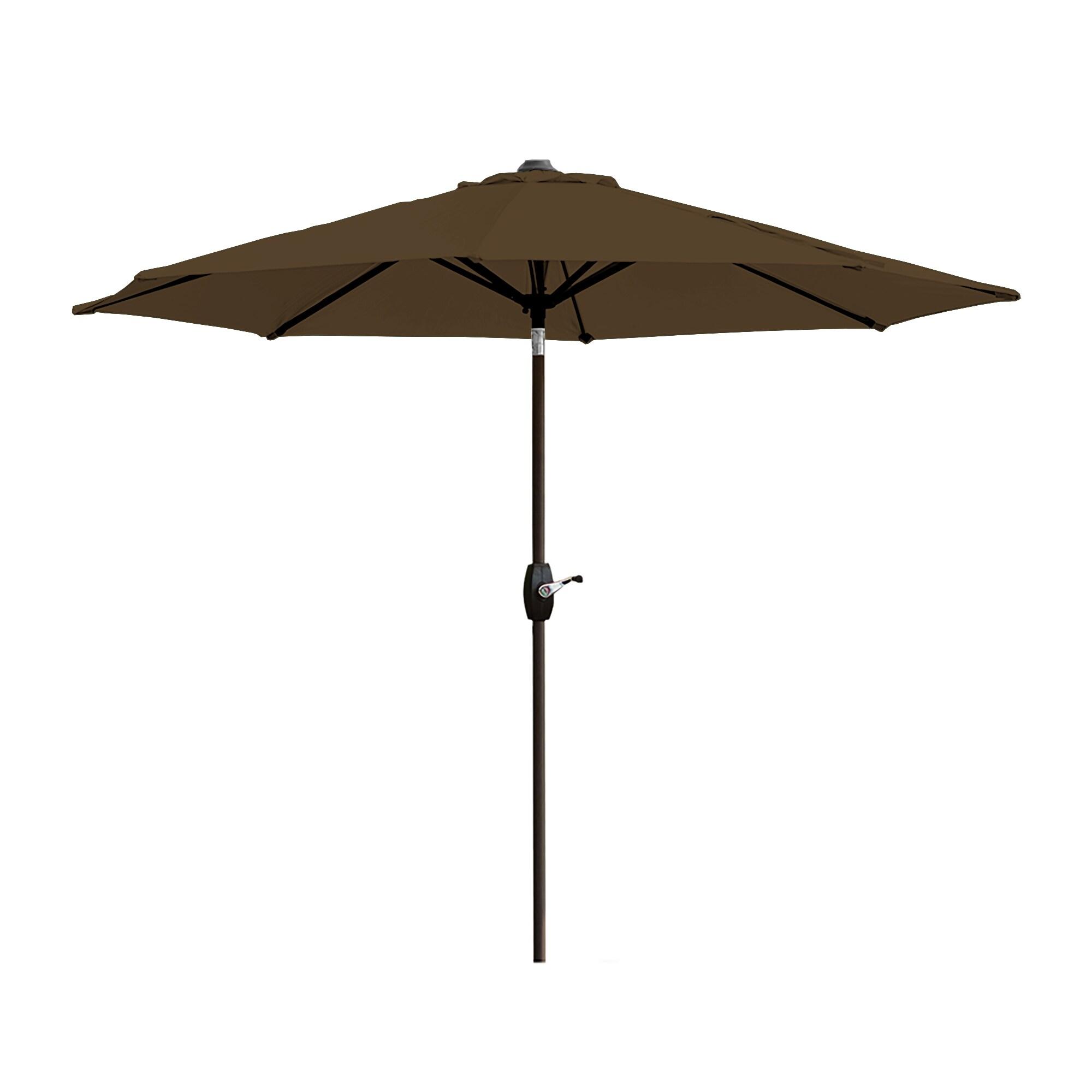 WestinTrends 9 Ft Outdoor Patio Market Table Umbrella with Tilt and Crank, Coffee