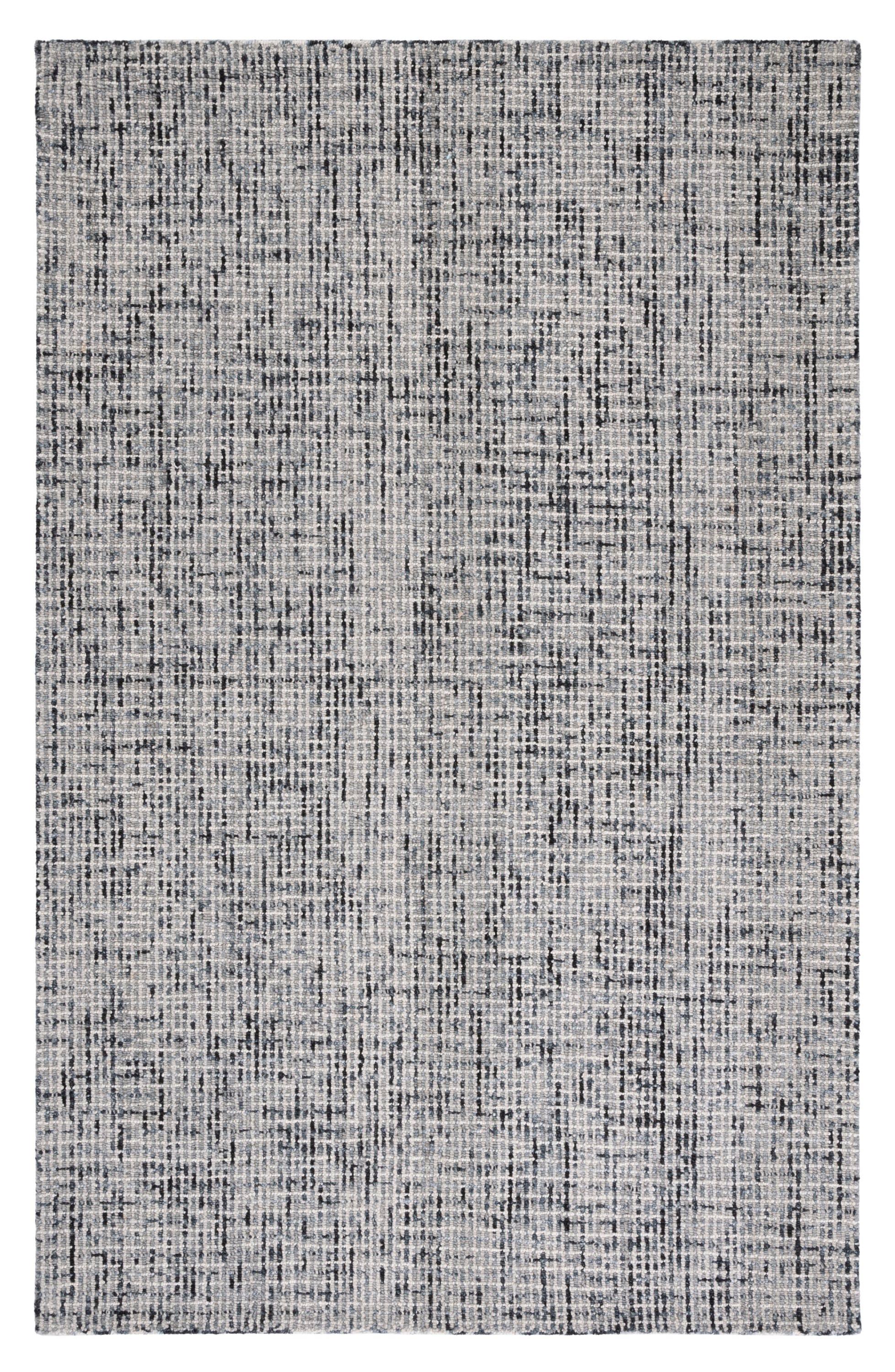 SAFAVIEH Abstract Delia Geometric Wool Area Rug, Dark Grey/Ivory, 9' x 12'