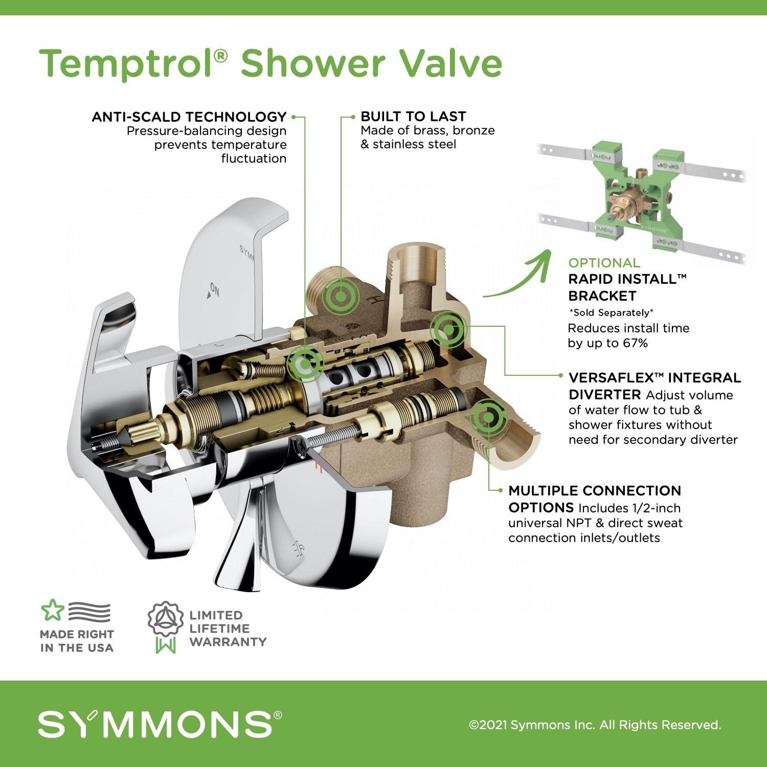 Temptrol Brass Pressure-Balancing Tub and Shower Valve