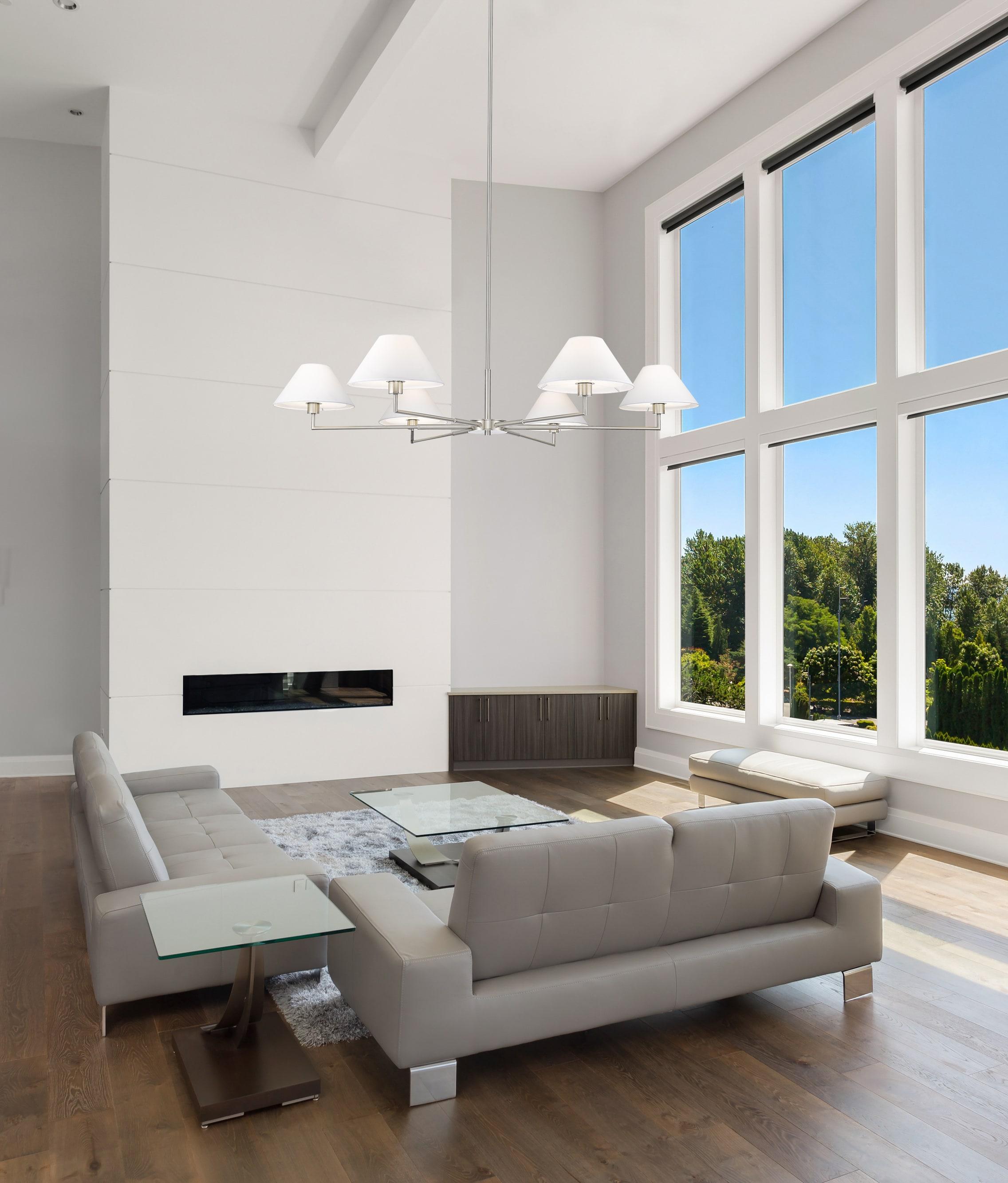 Z-Lite Leila 6 - Light Chandelier in  Brushed Nickel