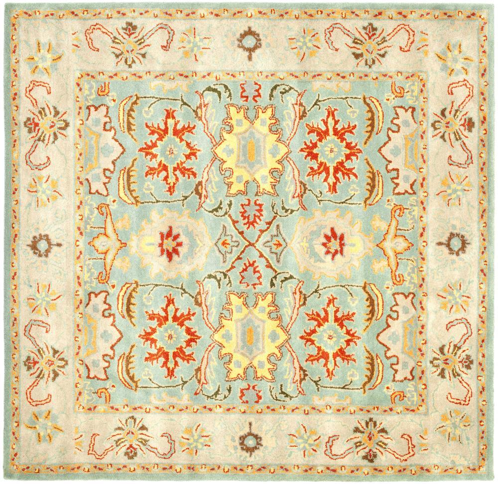 Heritage HG734 Hand Tufted Area Rug - Light Blue/Ivory - 6'x6' - Safavieh.