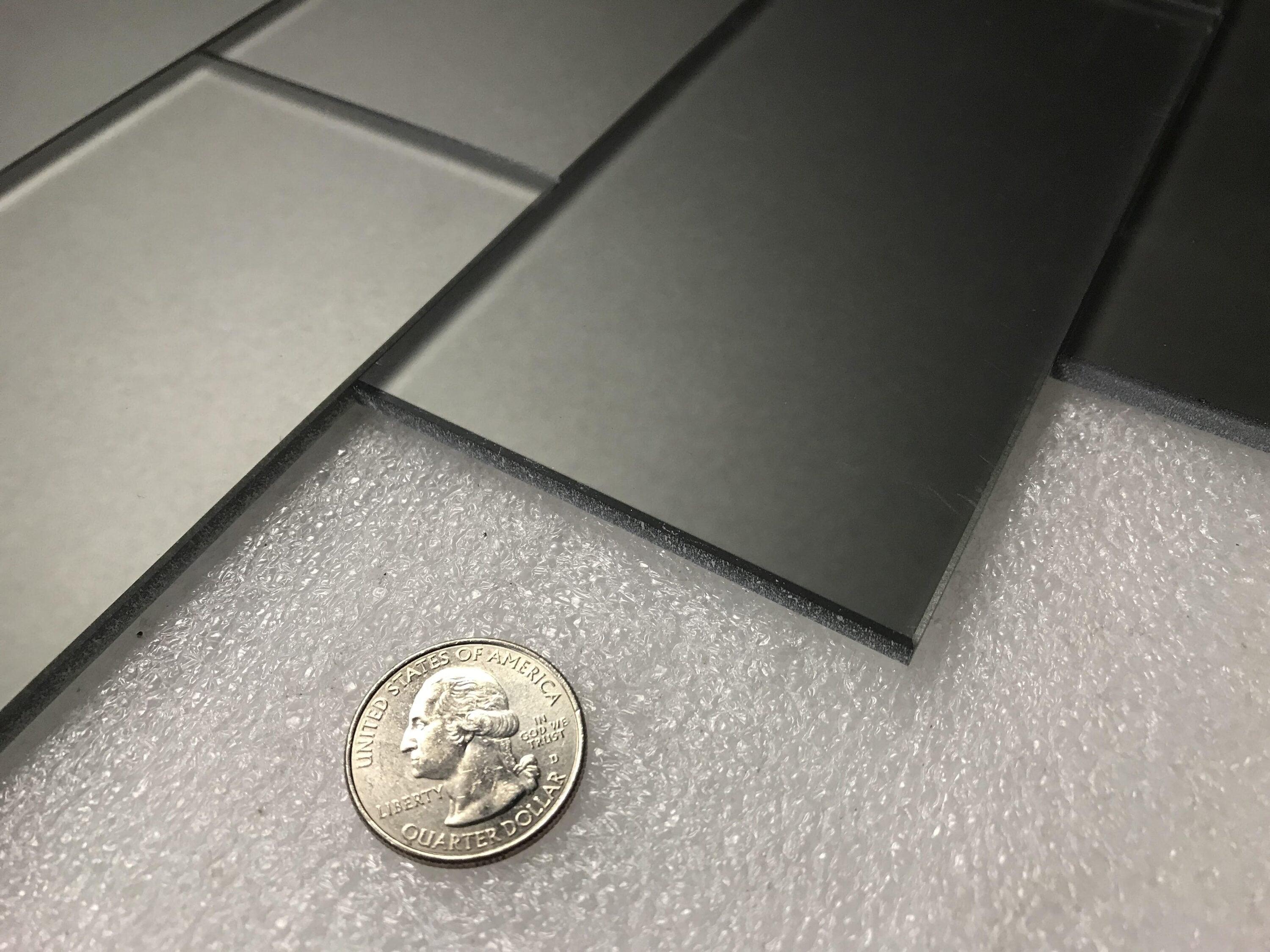 Abolos Landscape 1 in. x 1 in. Translucent Glass Plastic Face Mounted Brick Mosaic Designer Pool Tile