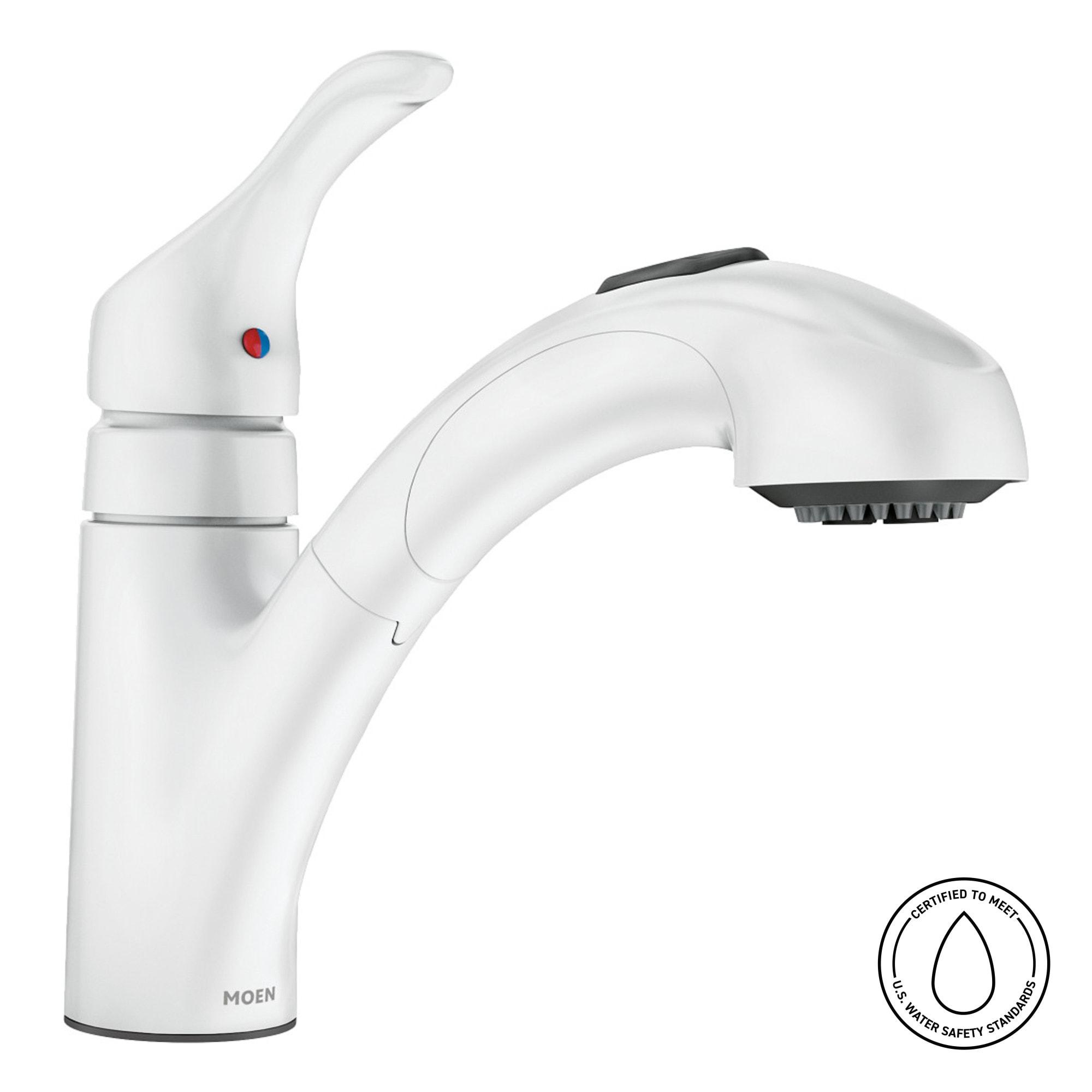 MOEN Renzo Spot Resist Stainless 9 in. H Pull Out Sprayer Kitchen Faucet with 360° Spout Swivel and PowerClean