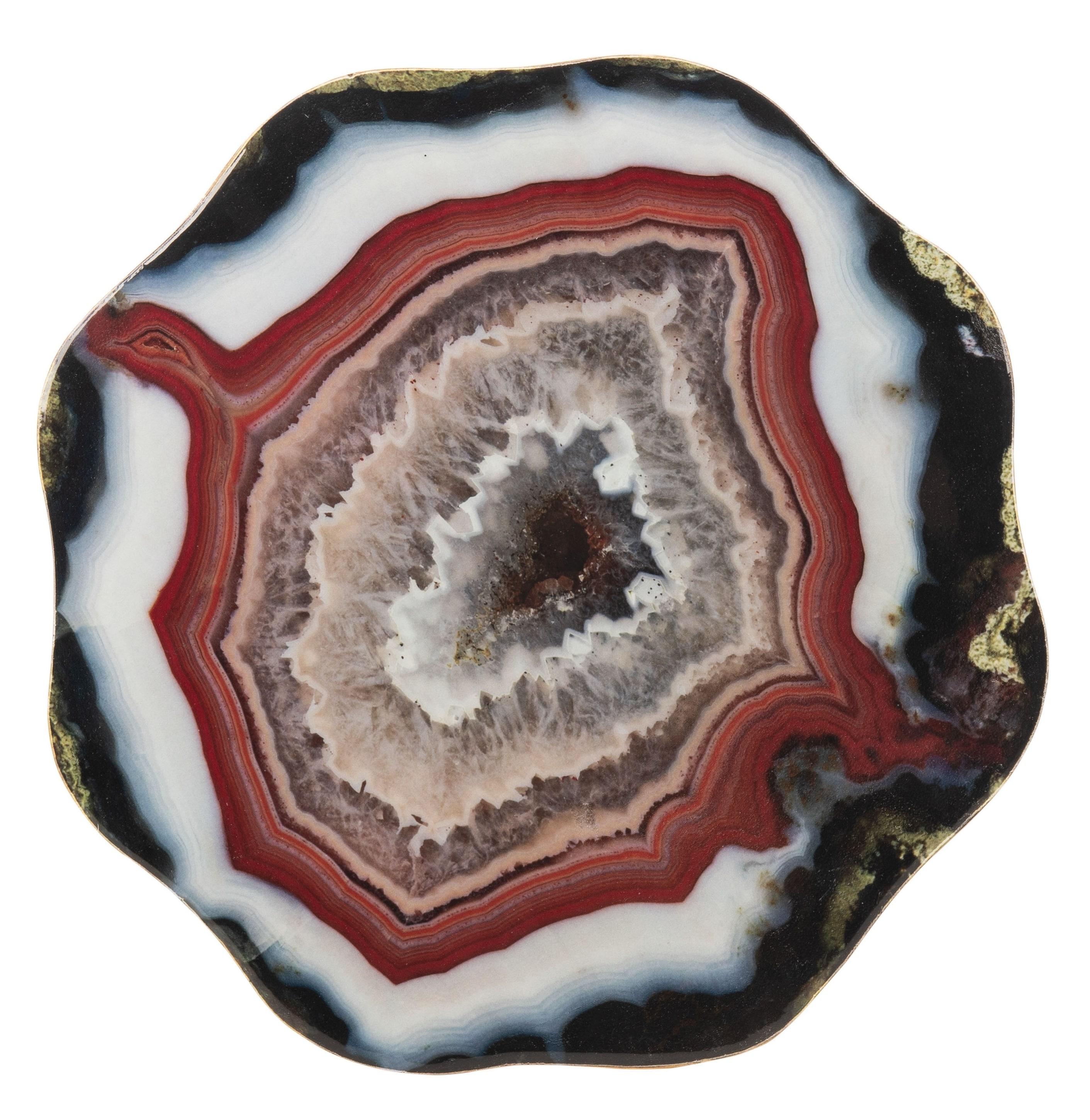 Celeste Faux Agate Side Table - Multi Color/Gold - Safavieh