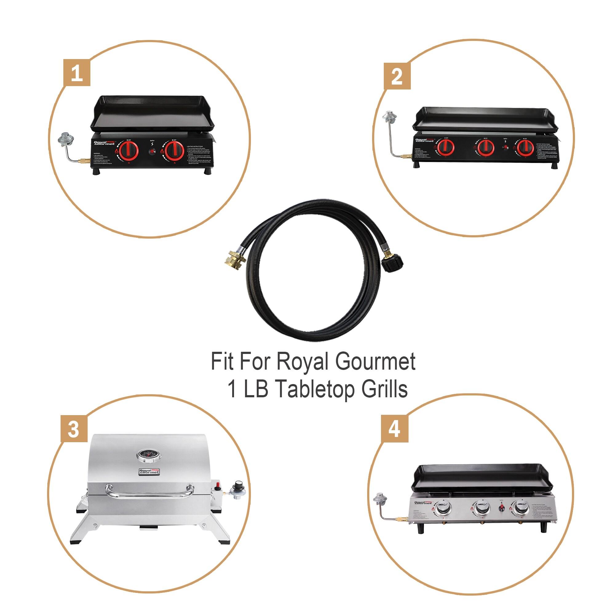 Royal Gourmet Royal Gourmet 5 Feet Propane Hose Adaptor, 1 Lb Portable Appliance to 20 Lb Lp Tank Converter with Type 1 Connection, Black