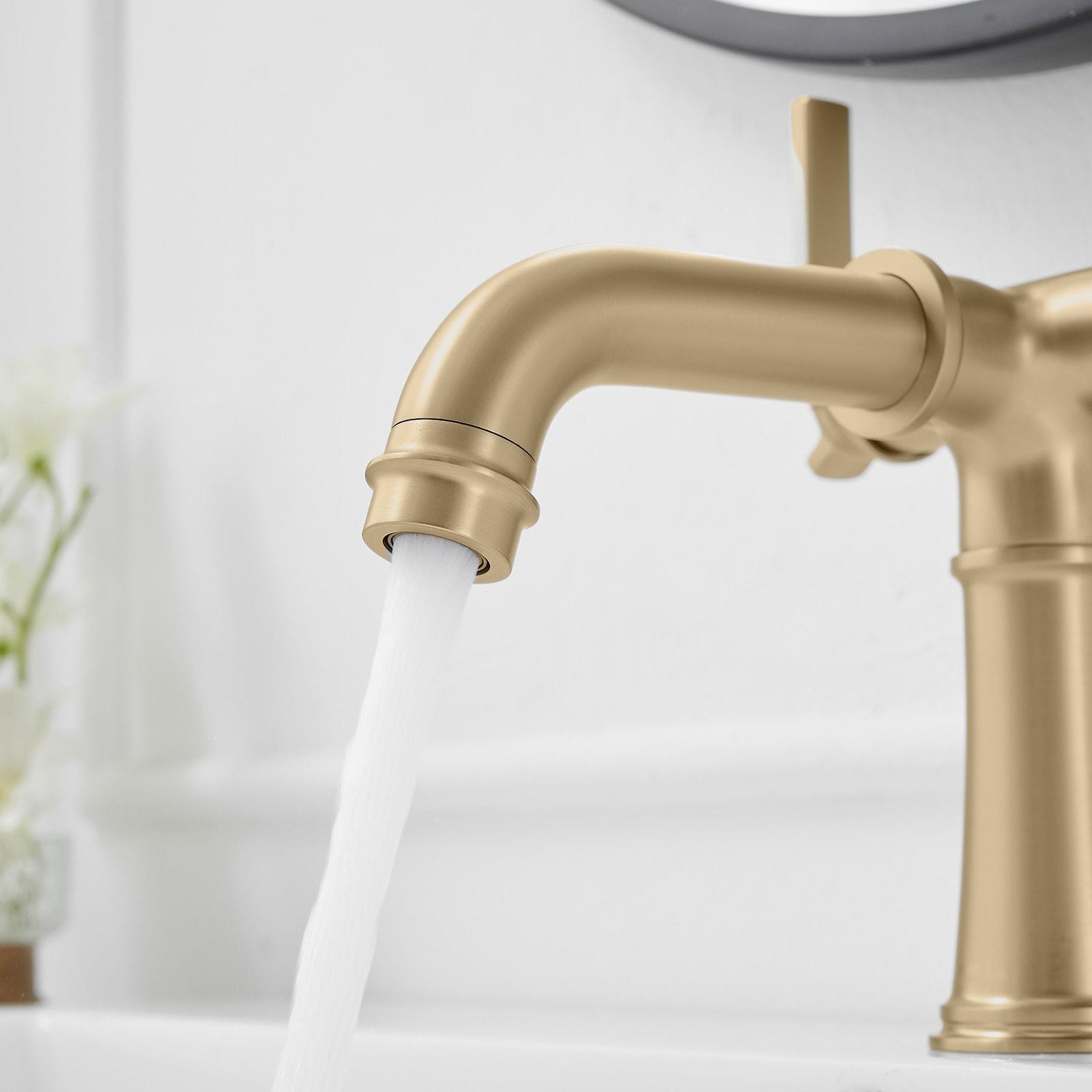 BWE Double Handle Industrial Style Bathroom Faucet Lavatory Mixer Tap Commercial Vanity
