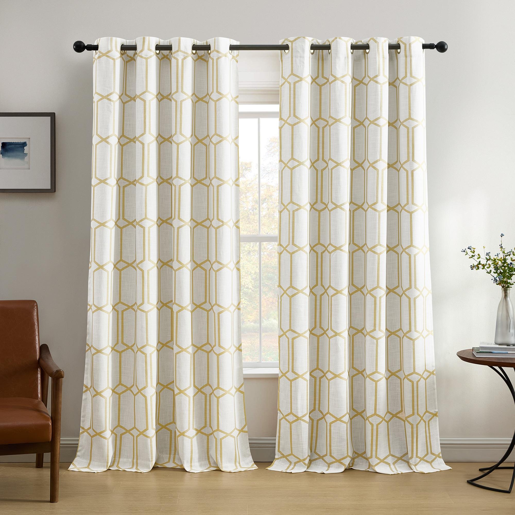 Albesa Geometric Room Darkening Thermal Grommet Single Curtain Panel
