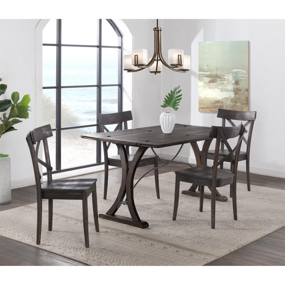 Camden Folding Top Extendable Dining Table Dark Brown - Picket House Furnishings