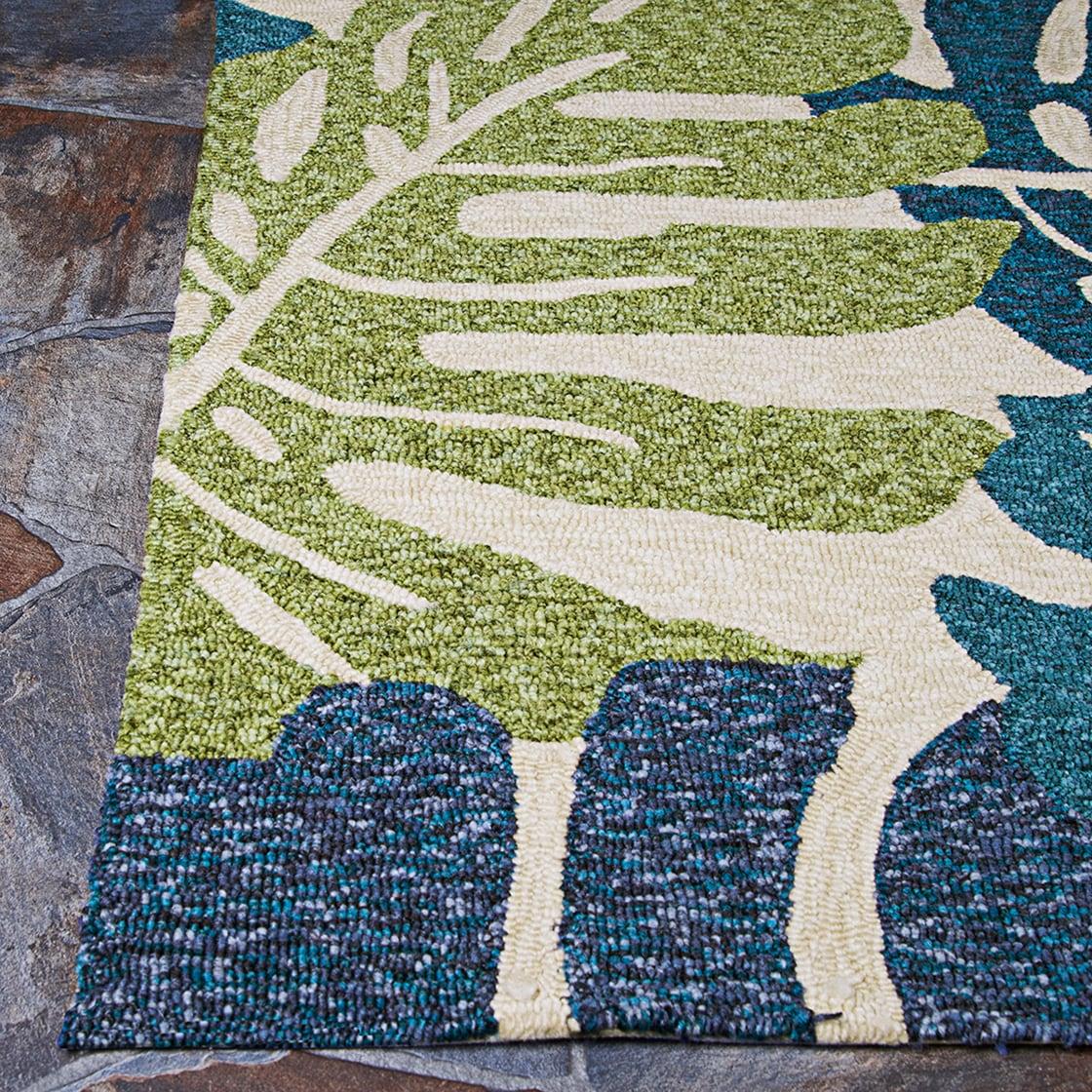 Couristan Covington Monstera Cream-Multicolor Indoor / Outdoor Area Rug, 7'10" Round