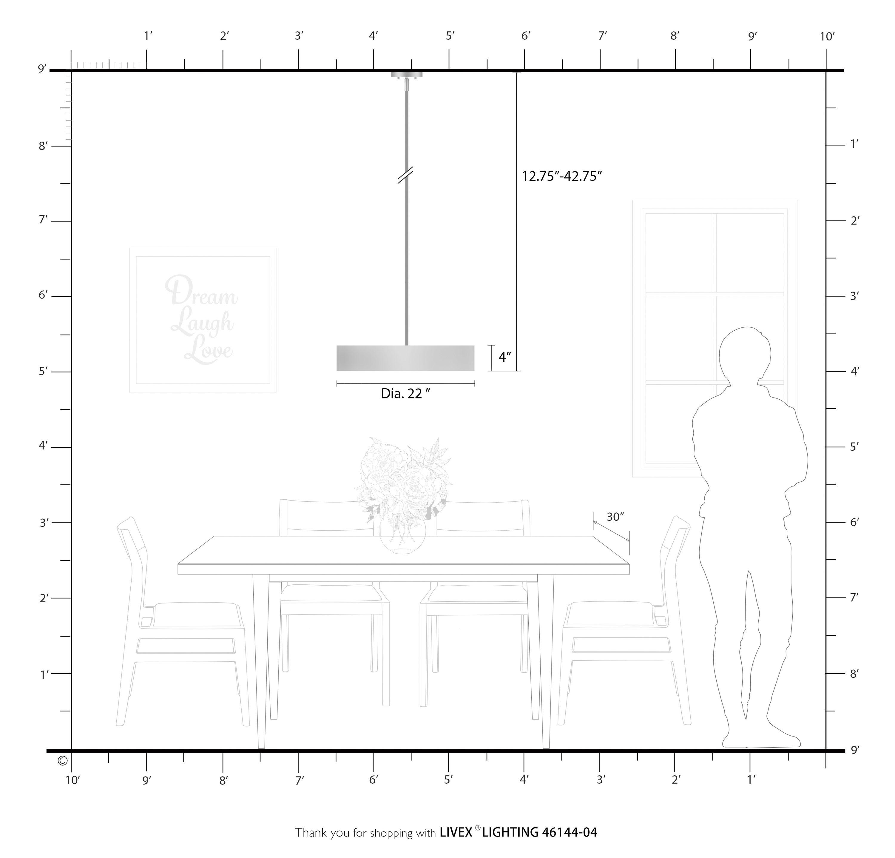 Livex Lighting Elmhurst 4 - Light Pendant in Black