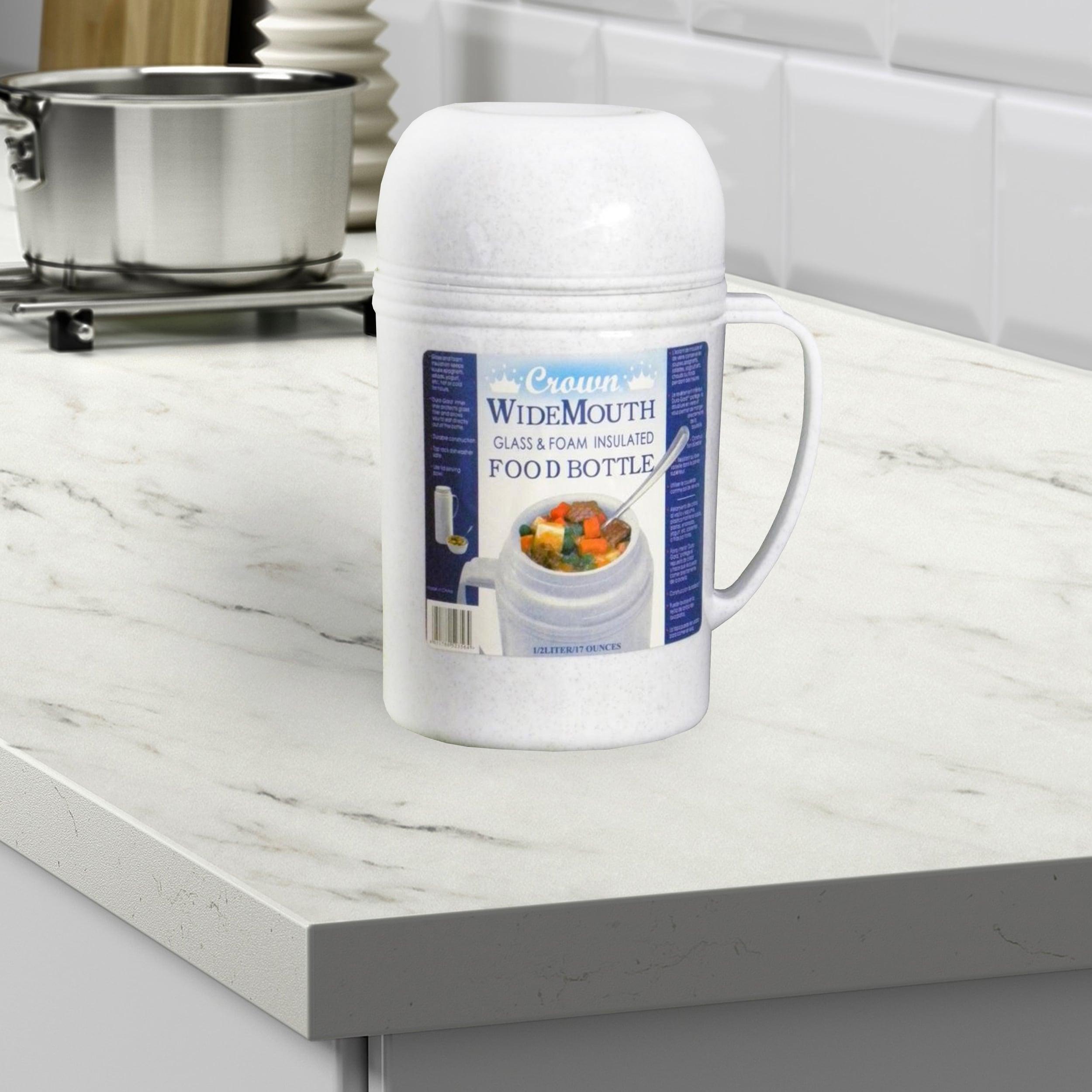 Brentwood 0.5L Wide Mouth Glass Vacuum/Foam Insulated Food Thermos