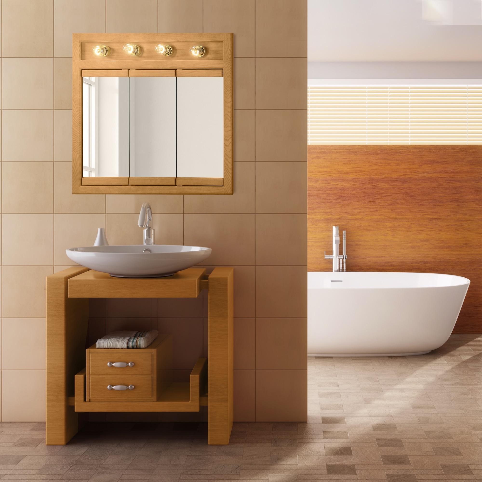 Design House Wall Mount Richland 30" Bathroom Cabinet, Nutmeg Oak