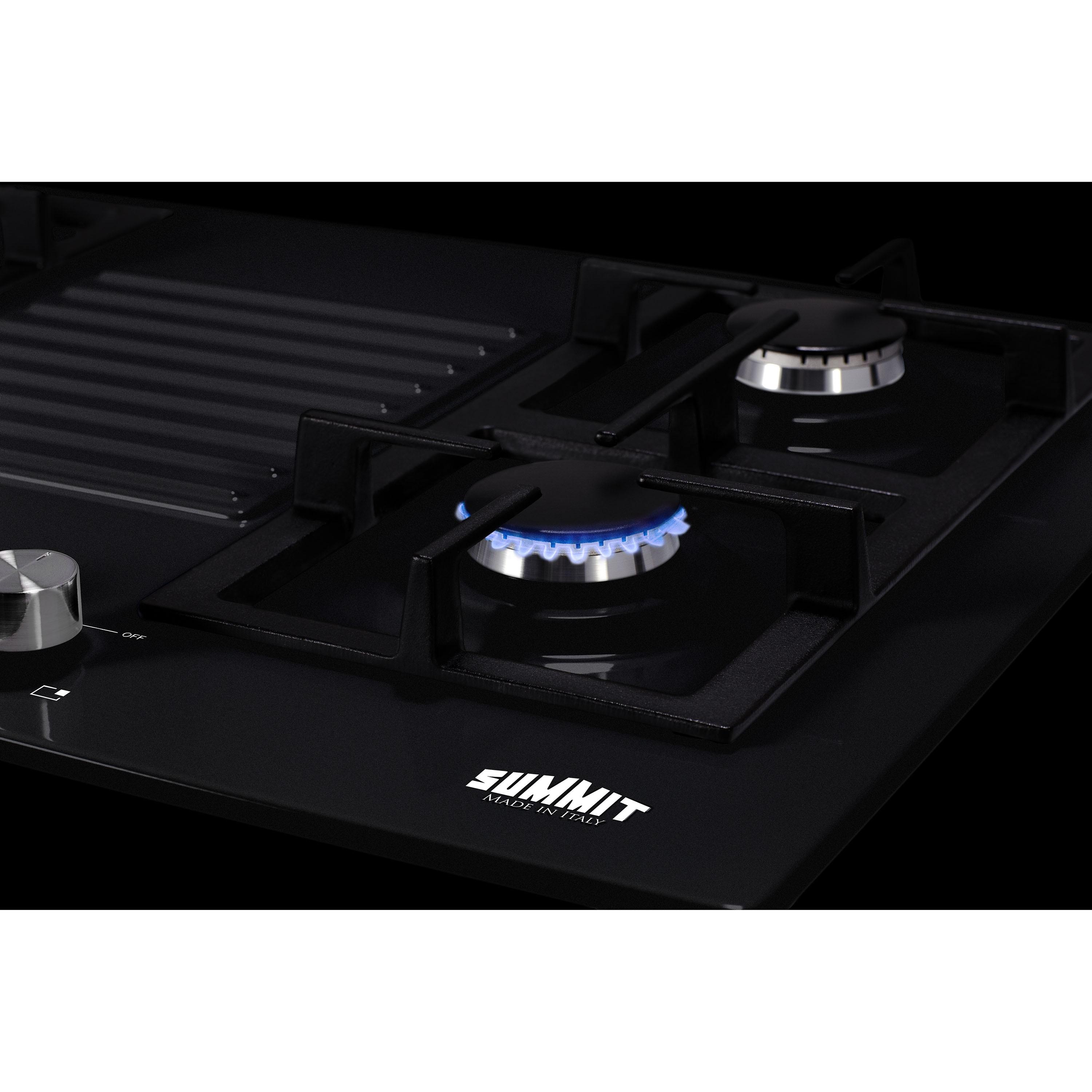 Summit Appliance 30" Black Gas 4 Burner Cooktop