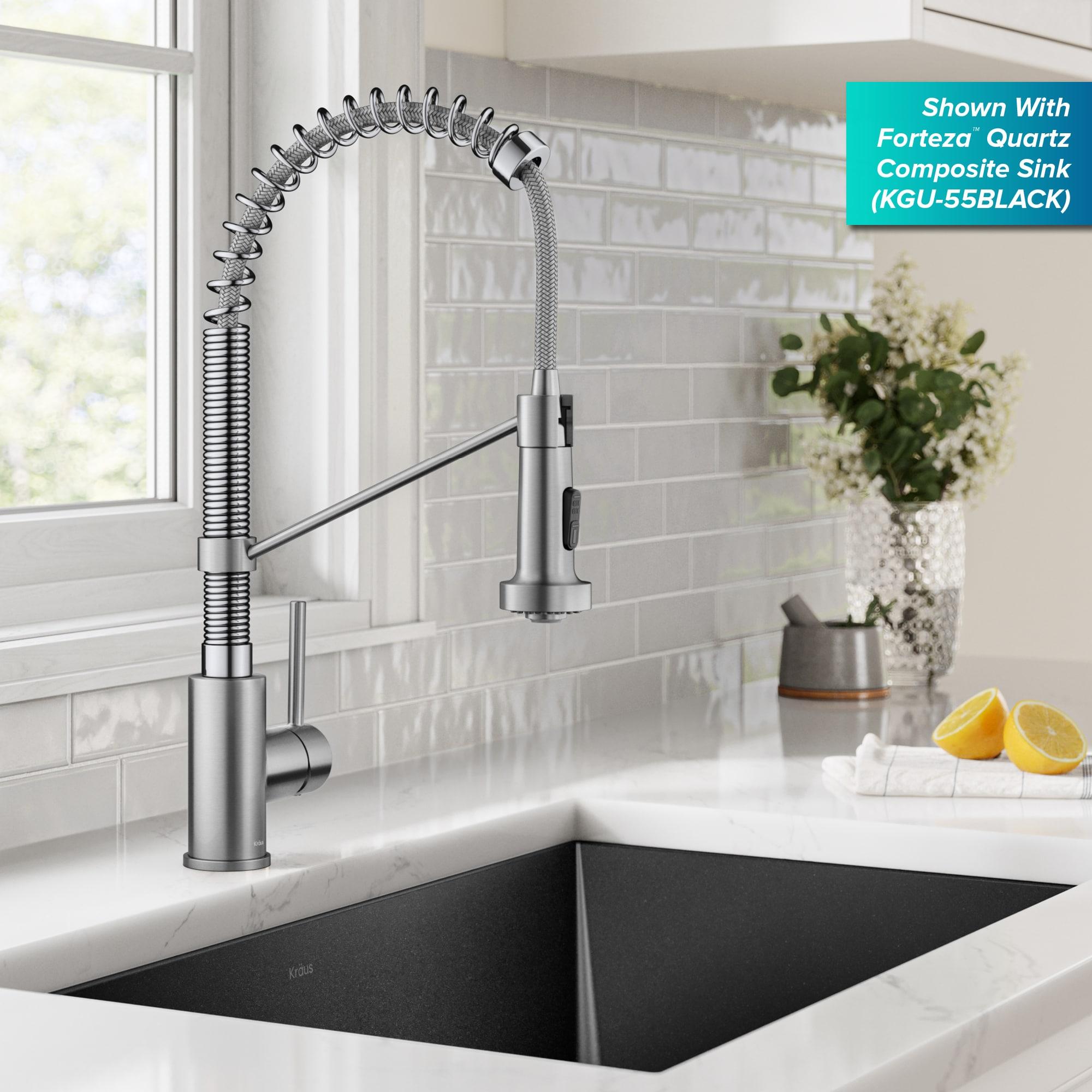 KRAUS Bolden Commercial Style 2-Function Single Handle Pull Down Kitchen Faucet