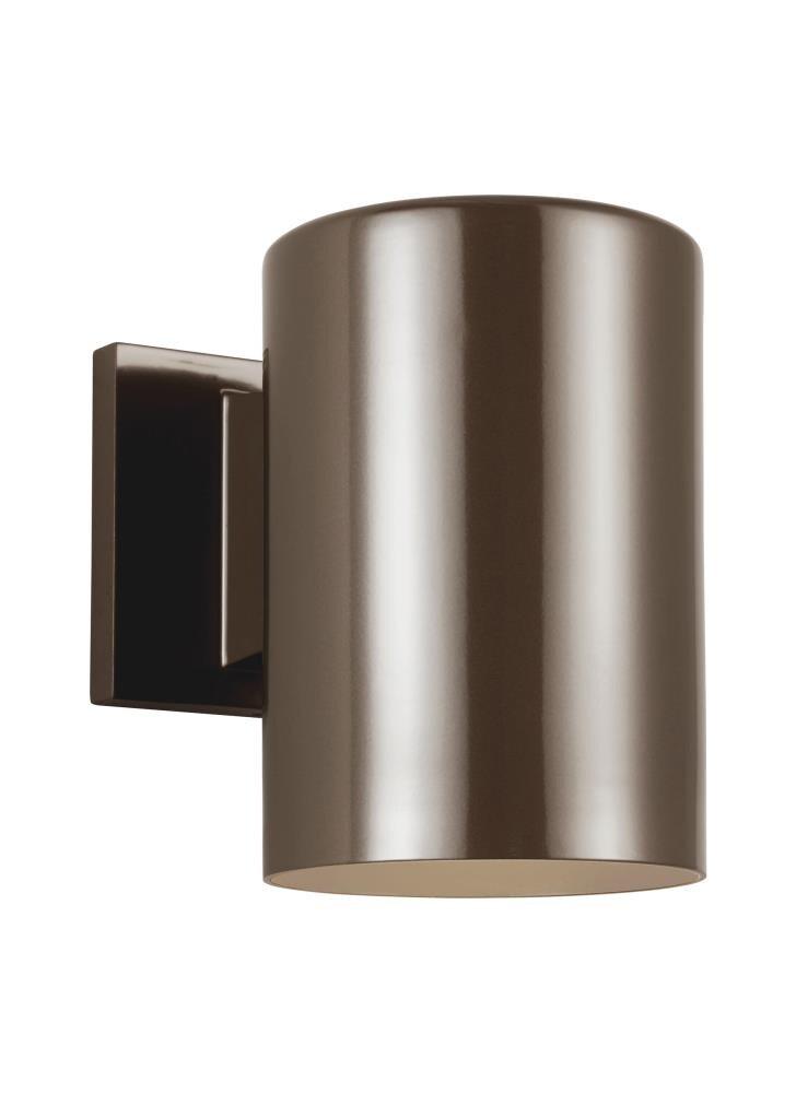 Small Bronze LED Cylinder Wall Sconce with Dimmable Feature