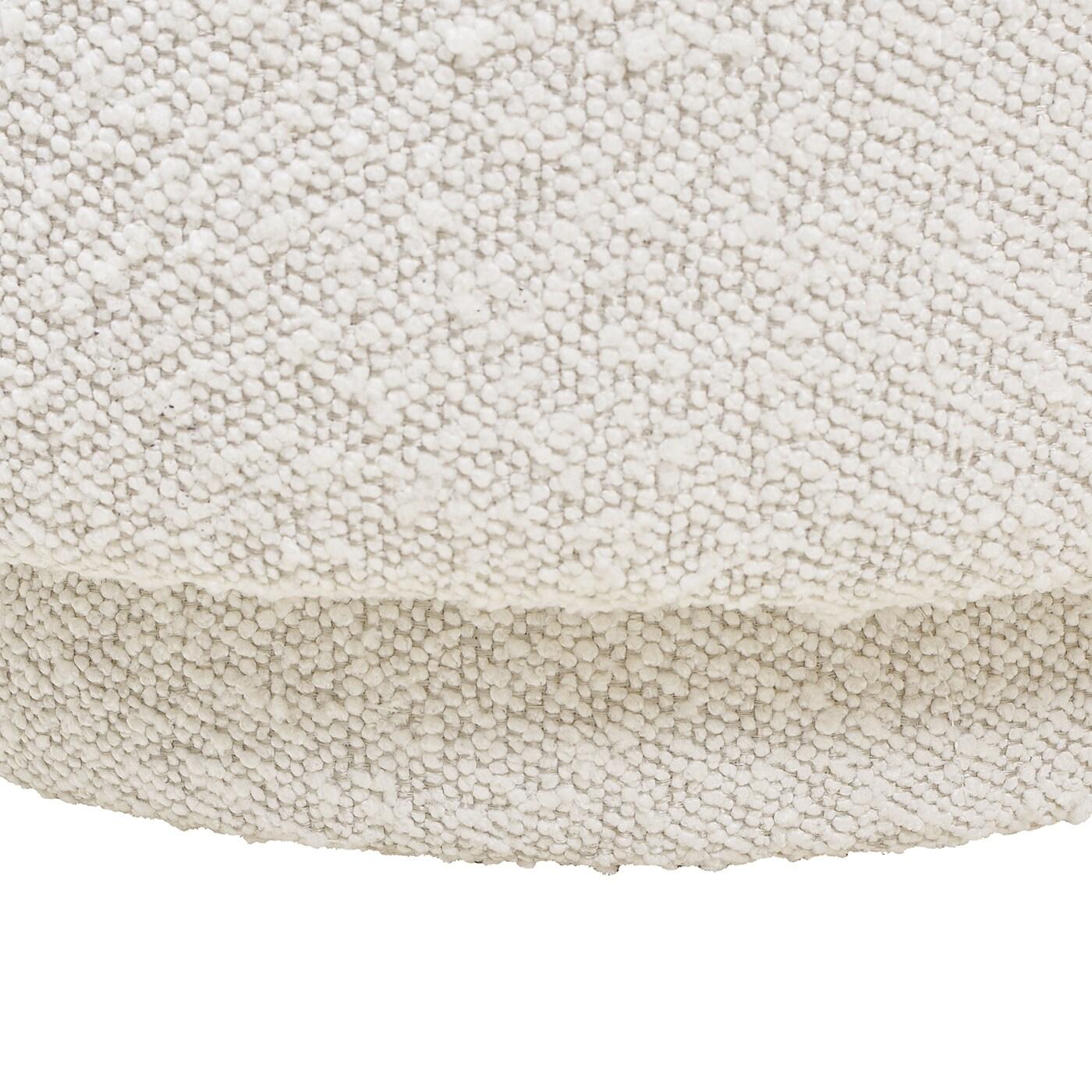 Fuji 15" Mushroom Footstool Ottoman Ivory White Boucle