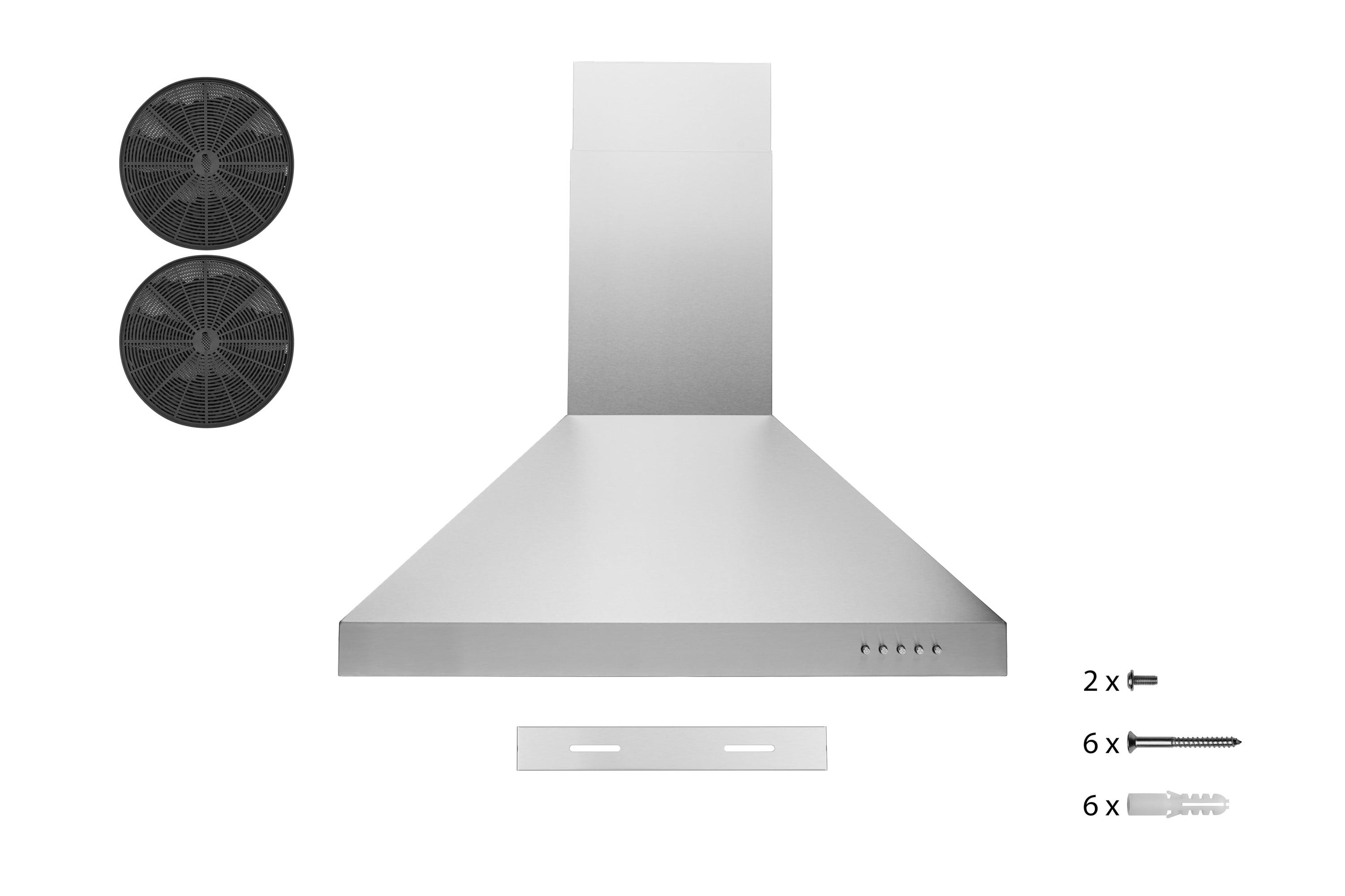Hauslane Hauslane Wall Mount Range Hood 30 Inch | Wall Chimney | 6” Duct/Ductless Convertible, Strong Suction, Six-layer Aluminum Filters, Changeable LED Lamps, Stove Kitchen Vent Hood WM-530SS-30B