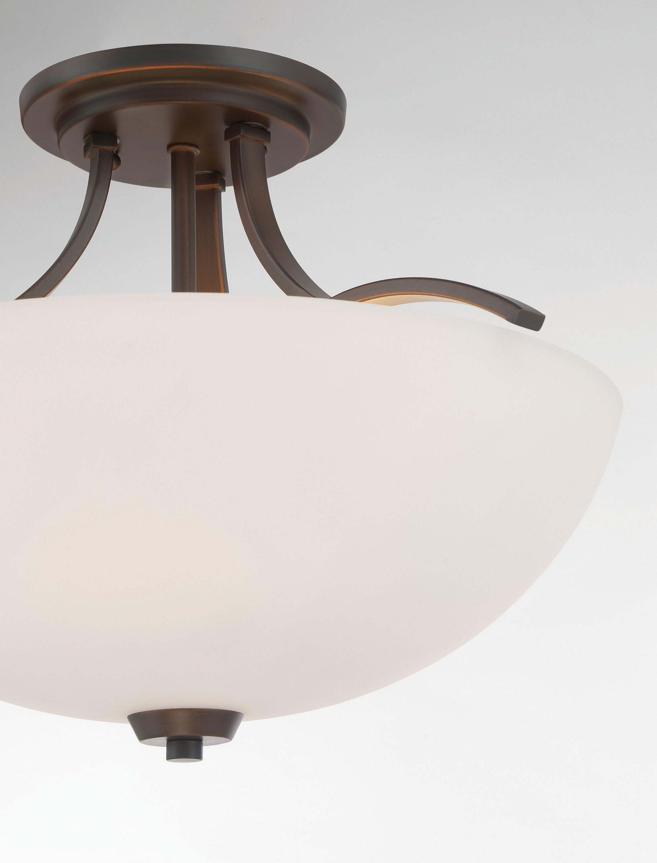 Minka Lavery - Overland Park - 3 Light Semi-Flush Mount in Transitional Style -