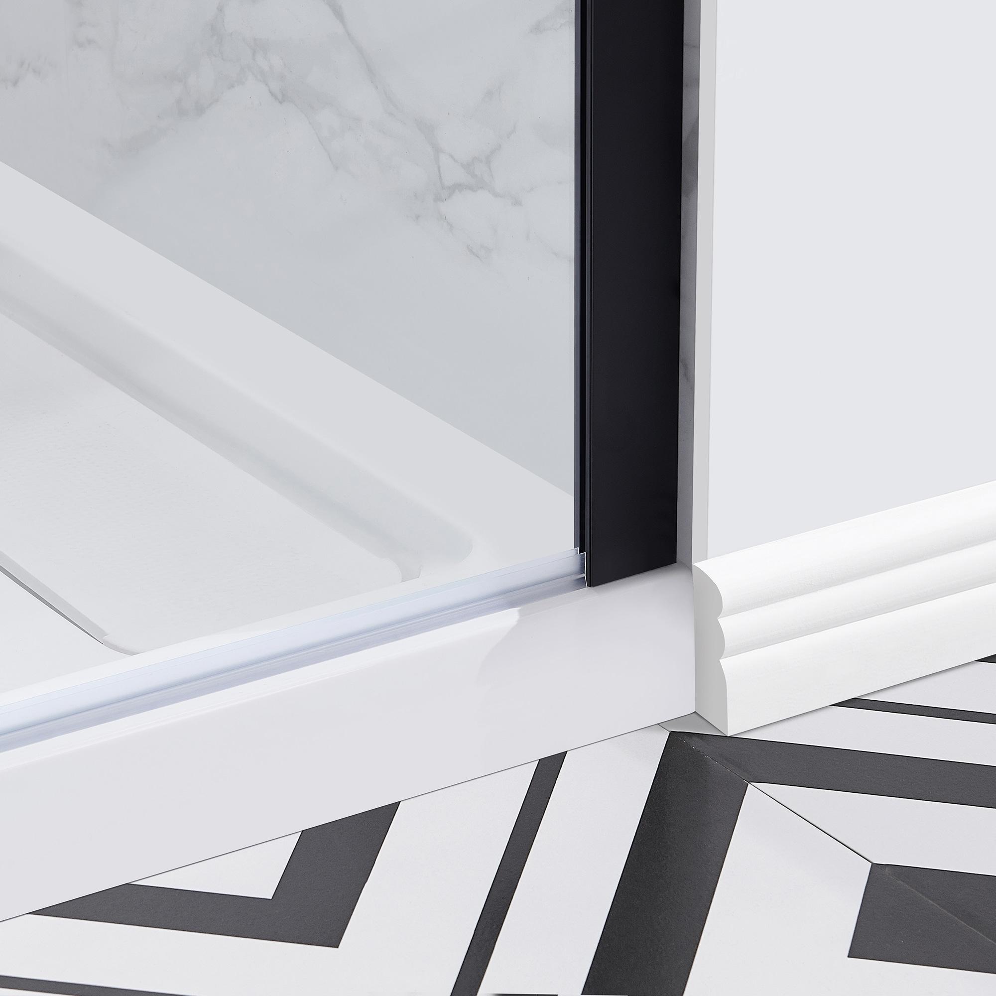 OVE Decors Bel Soft Close Black 72-in x 78.75-in Frameless Sliding Soft Close Shower Door