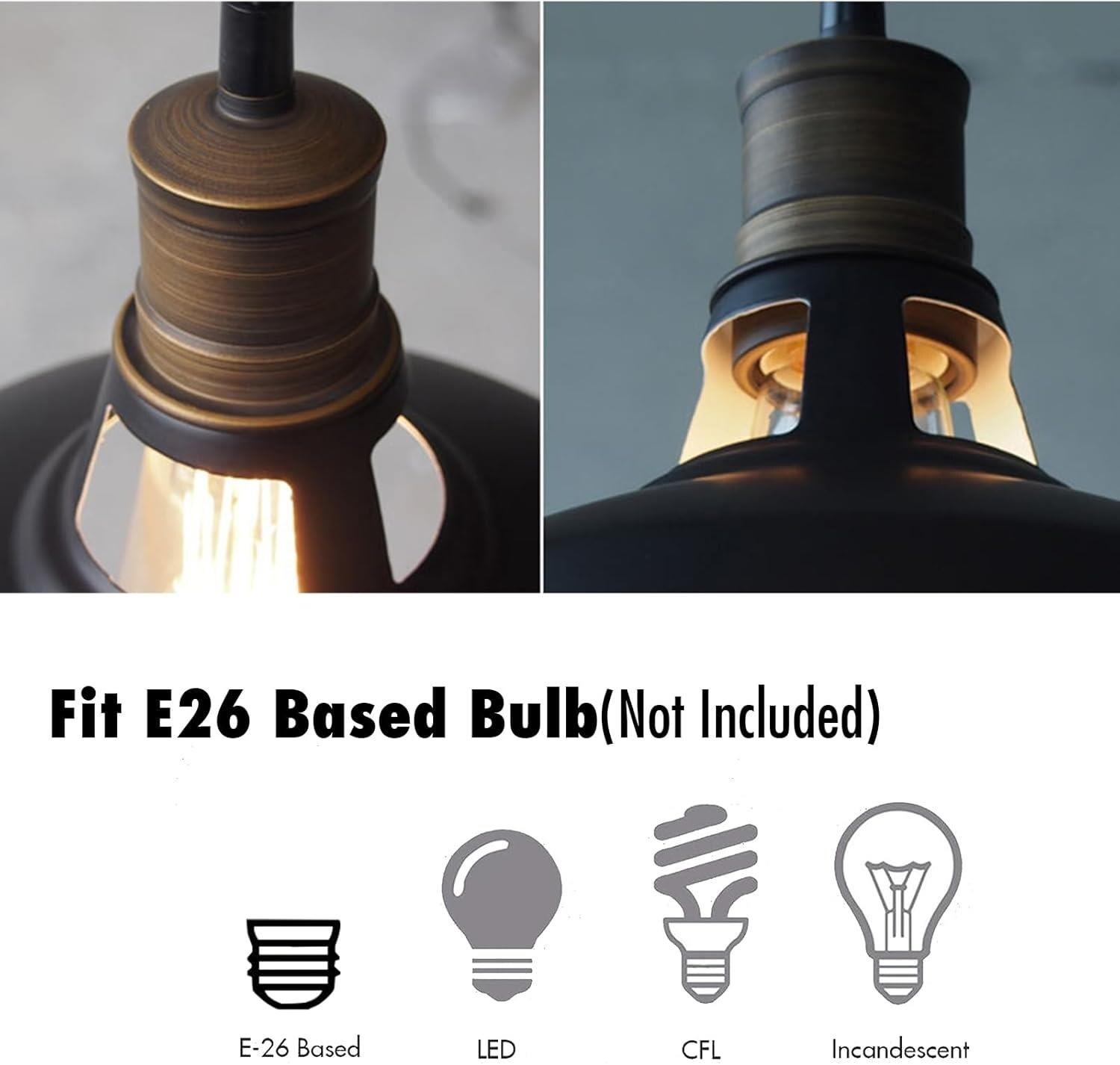 Industrial Plug-in Barn Pendant Light Black Farmhouse with On/Off Switch Pendant