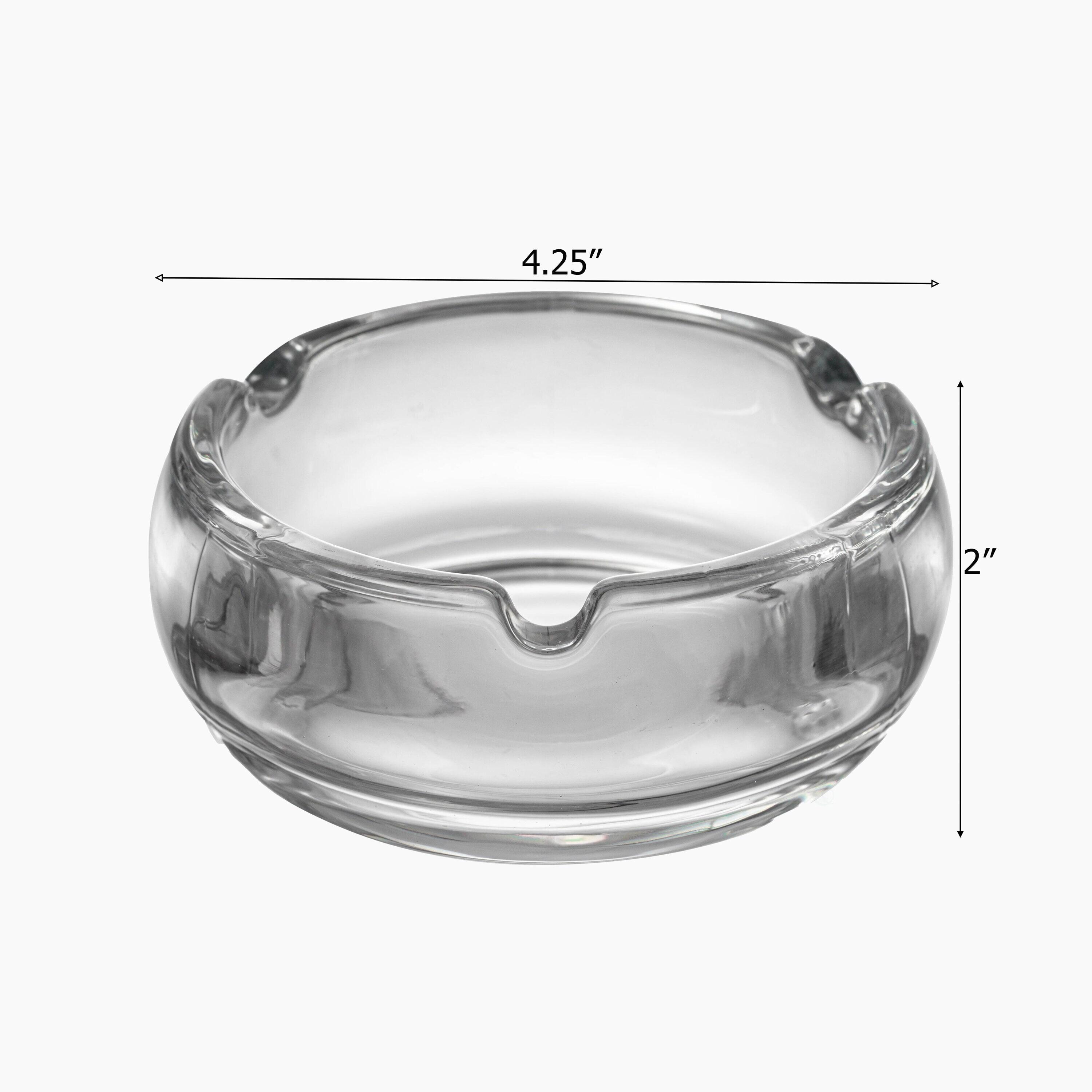 Basicwise Basicwise Elegant Glass Round Portable And Modern Ashtray - Perfect For Smokers And As A Decorative Accent For Home, Office, Porch Or Patio - Cigarette Holder For Both Indoor And Outdoor Use