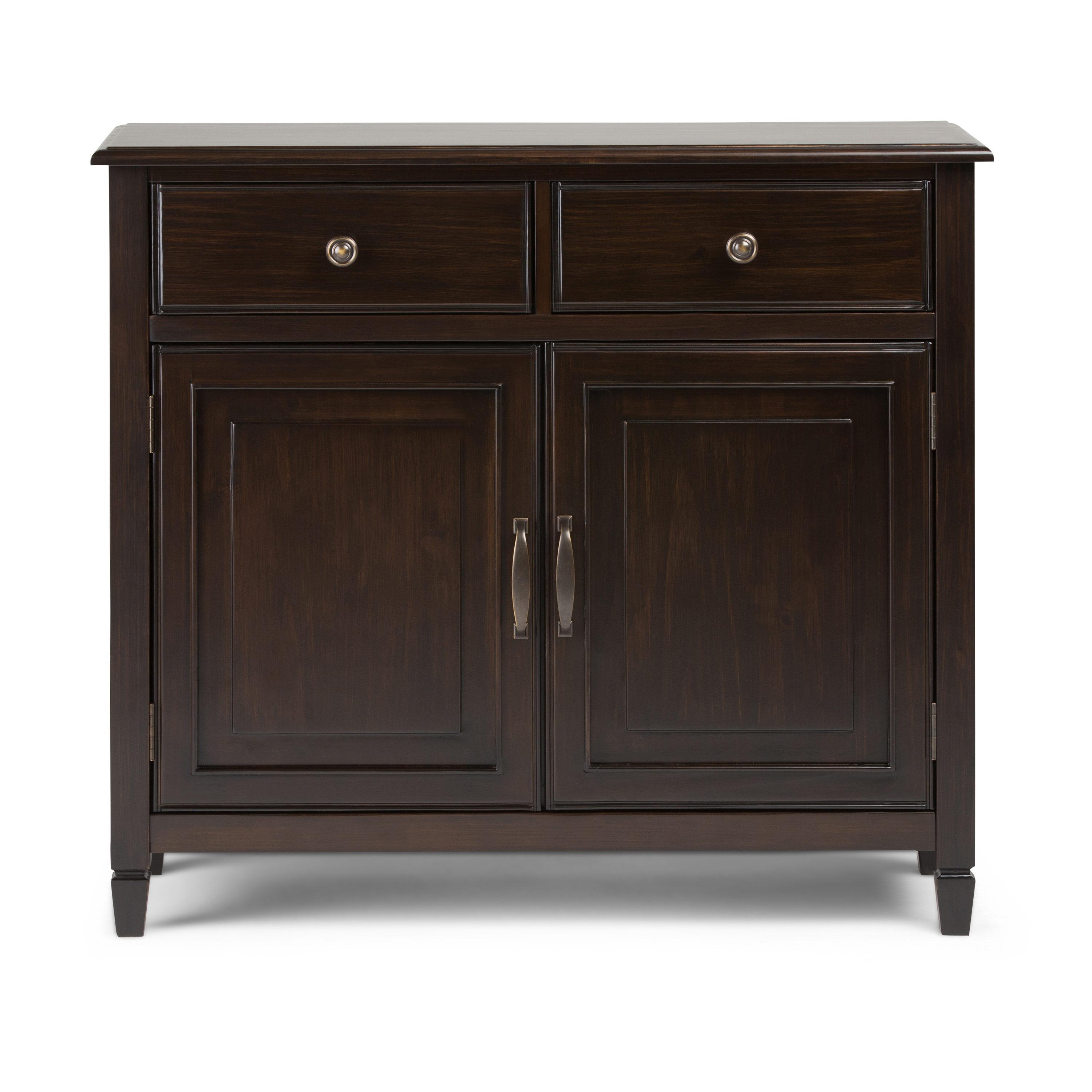 Connaught 40" W Solid Wood Entryway Storage Cabinet in Dark Chestnut Brown