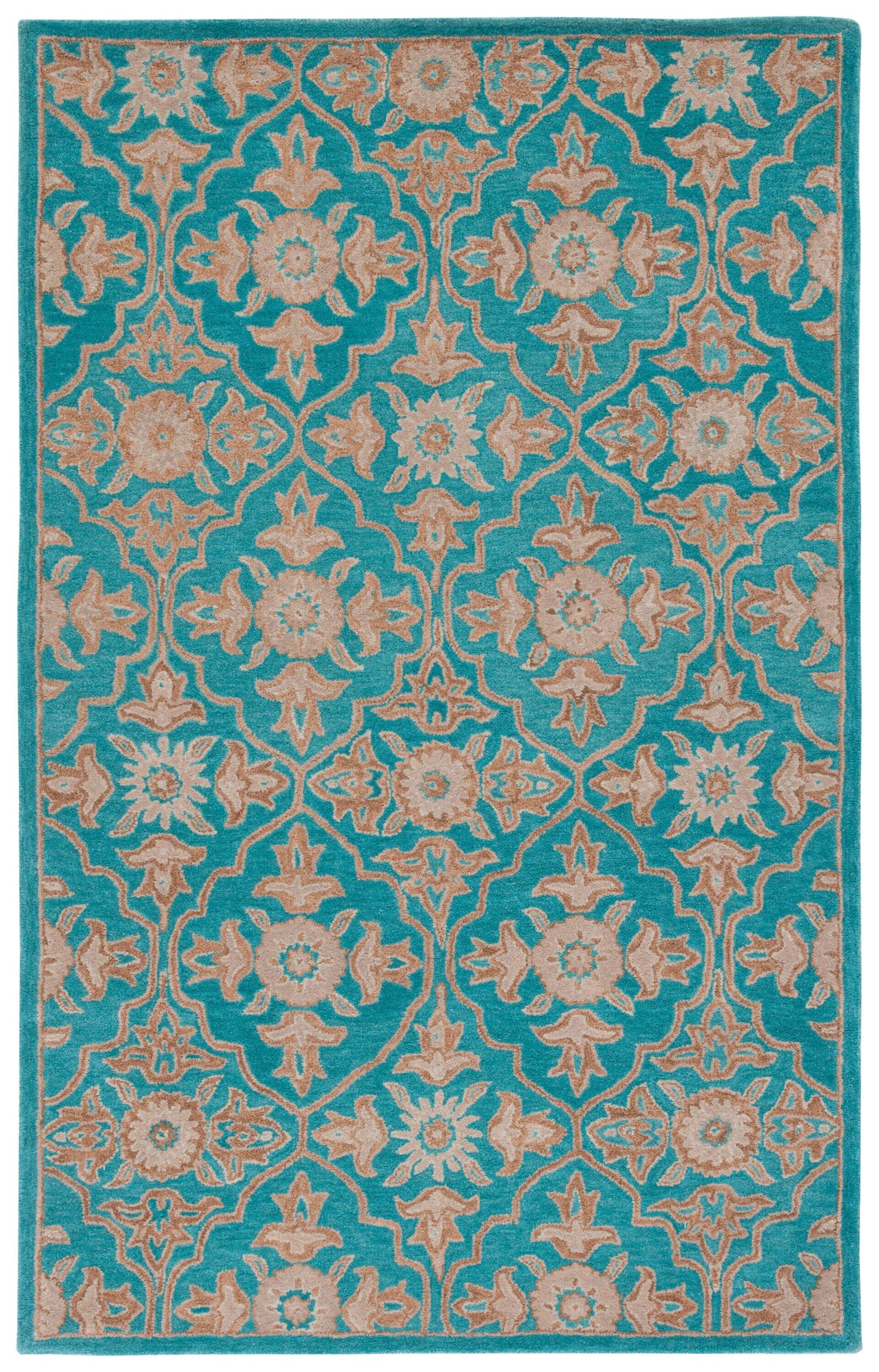 Heritage HG870 Hand Tufted Area Rug - Turquoise/Multi - 4'x6' - Safavieh.